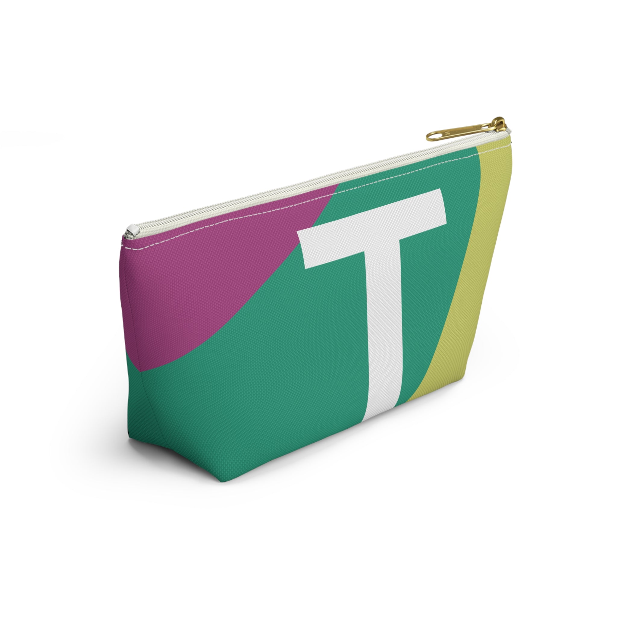 Initials Colorblock Accessory Pouch — Monogram T T-Bottom Cosmetic Bag