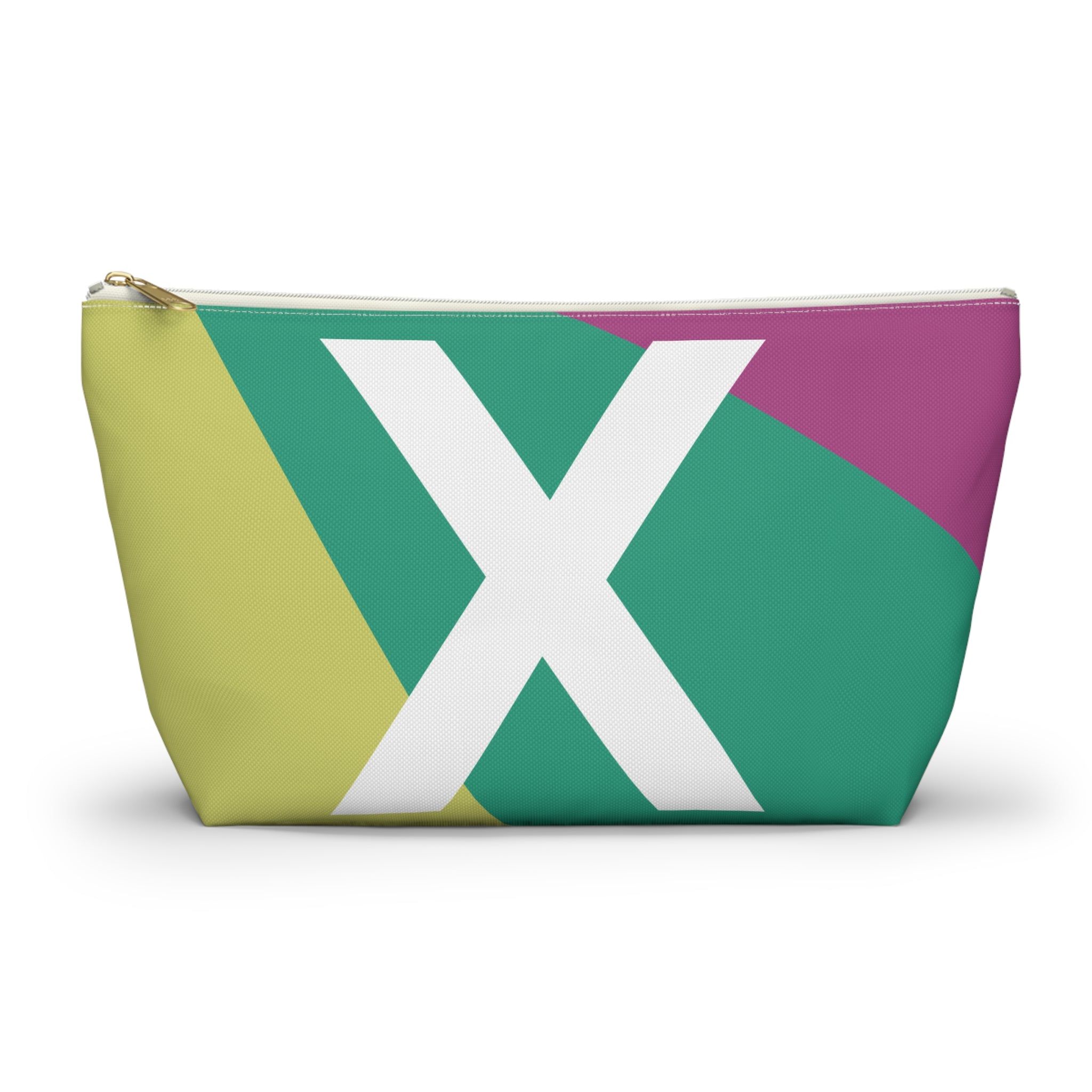 Initials Colorblock Accessory Pouch — Monogram X T-Bottom Cosmetic Bag