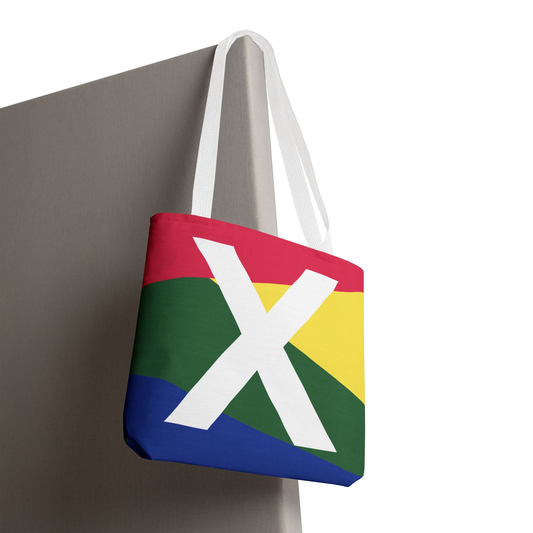 Monogram 'X' Colorblock Tote Bag — Personalized Initial X Shoulder Tote