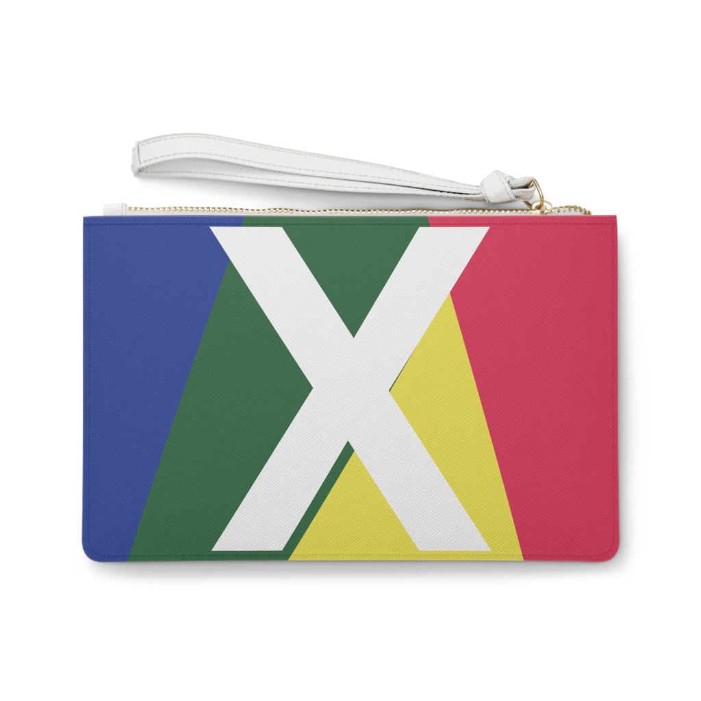Monogram 'X' Colorblock Clutch Bag — Bold Geometric Wristlet for Everyday & Gifts