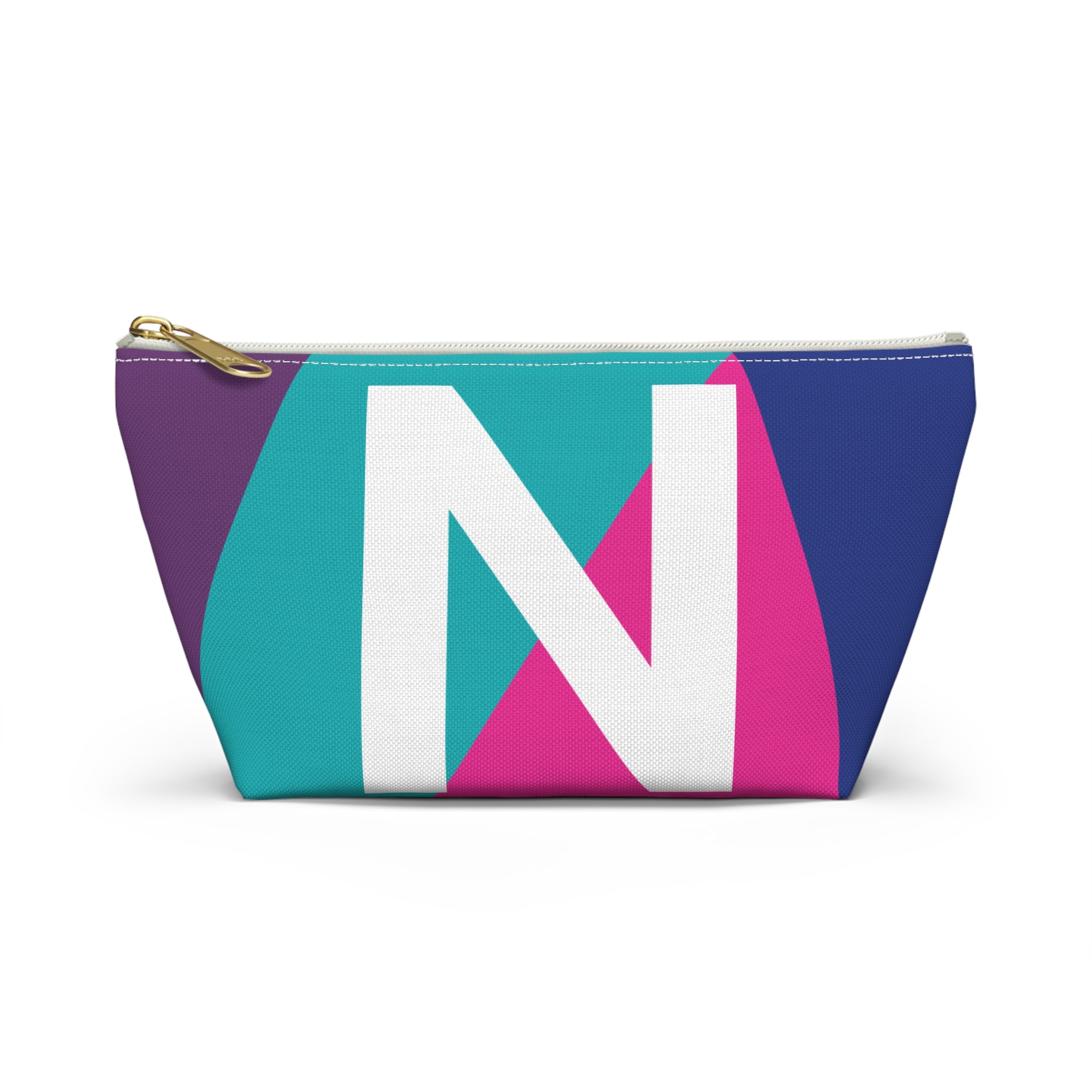 Initials Colorblock Accessory Pouch — Monogram N T-Bottom Cosmetic Bag