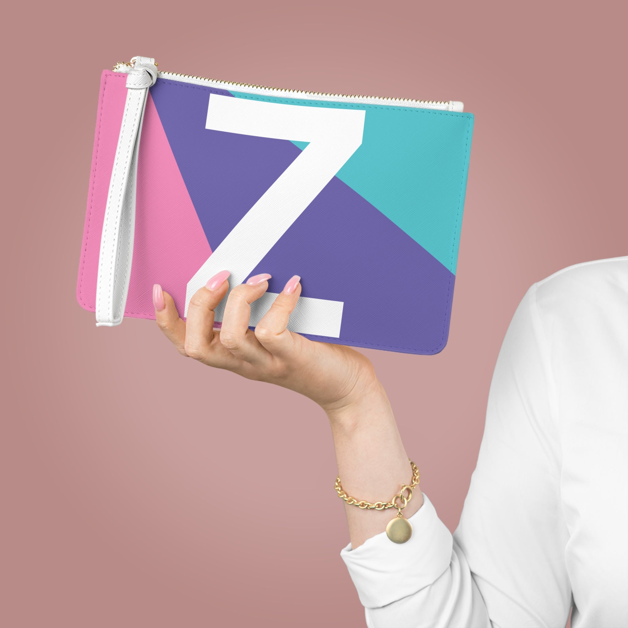 Monogram 'Z' Colorblock Clutch Bag — Bold Geometric Wristlet for Everyday & Gifts
