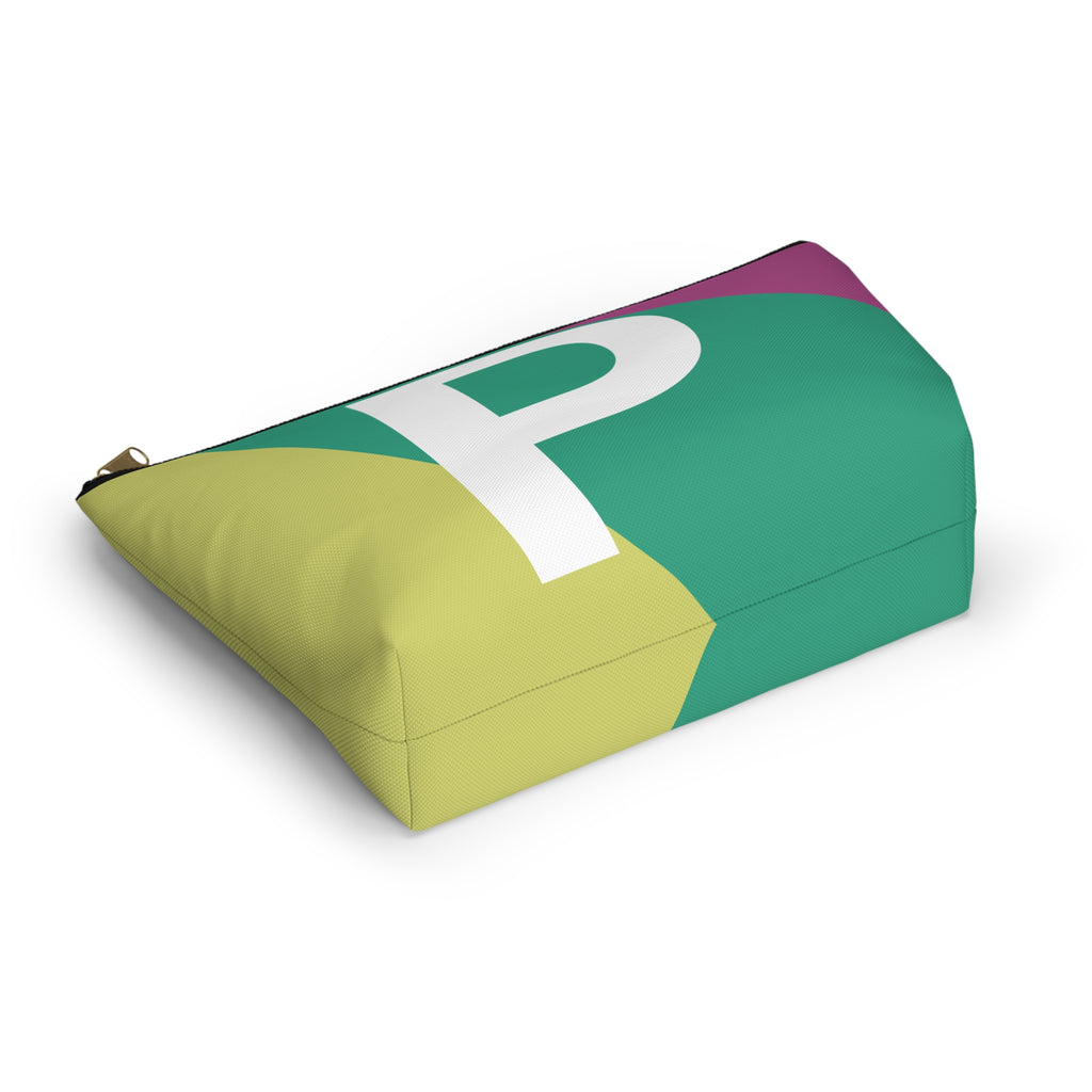 Initials Colorblock Accessory Pouch — Monogram P T-Bottom Cosmetic Bag