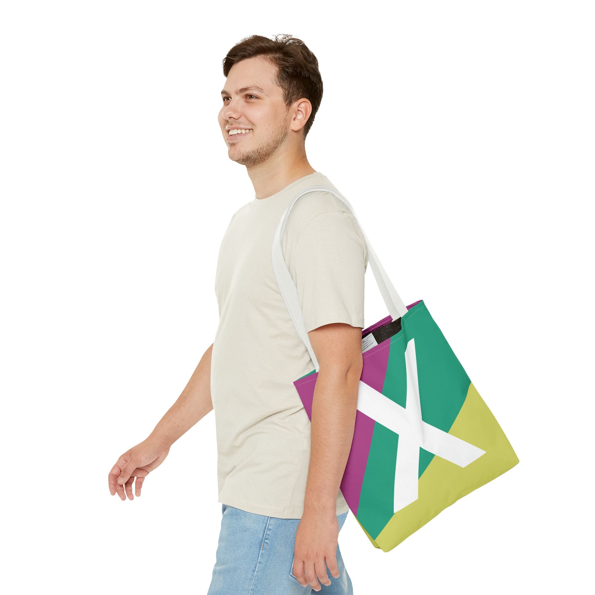 Monogram 'X' Colorblock Tote Bag — Personalized Initial X Shoulder Tote