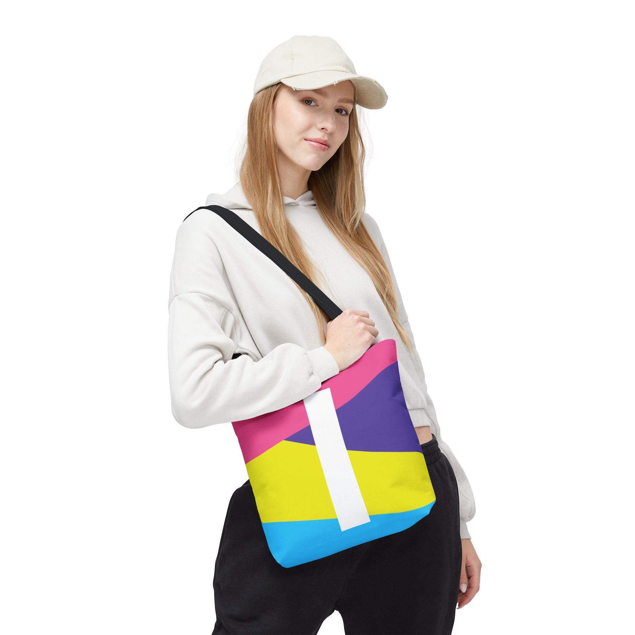 Monogram 'I' Colorblock Tote Bag — Personalized Initial I Shoulder Tote