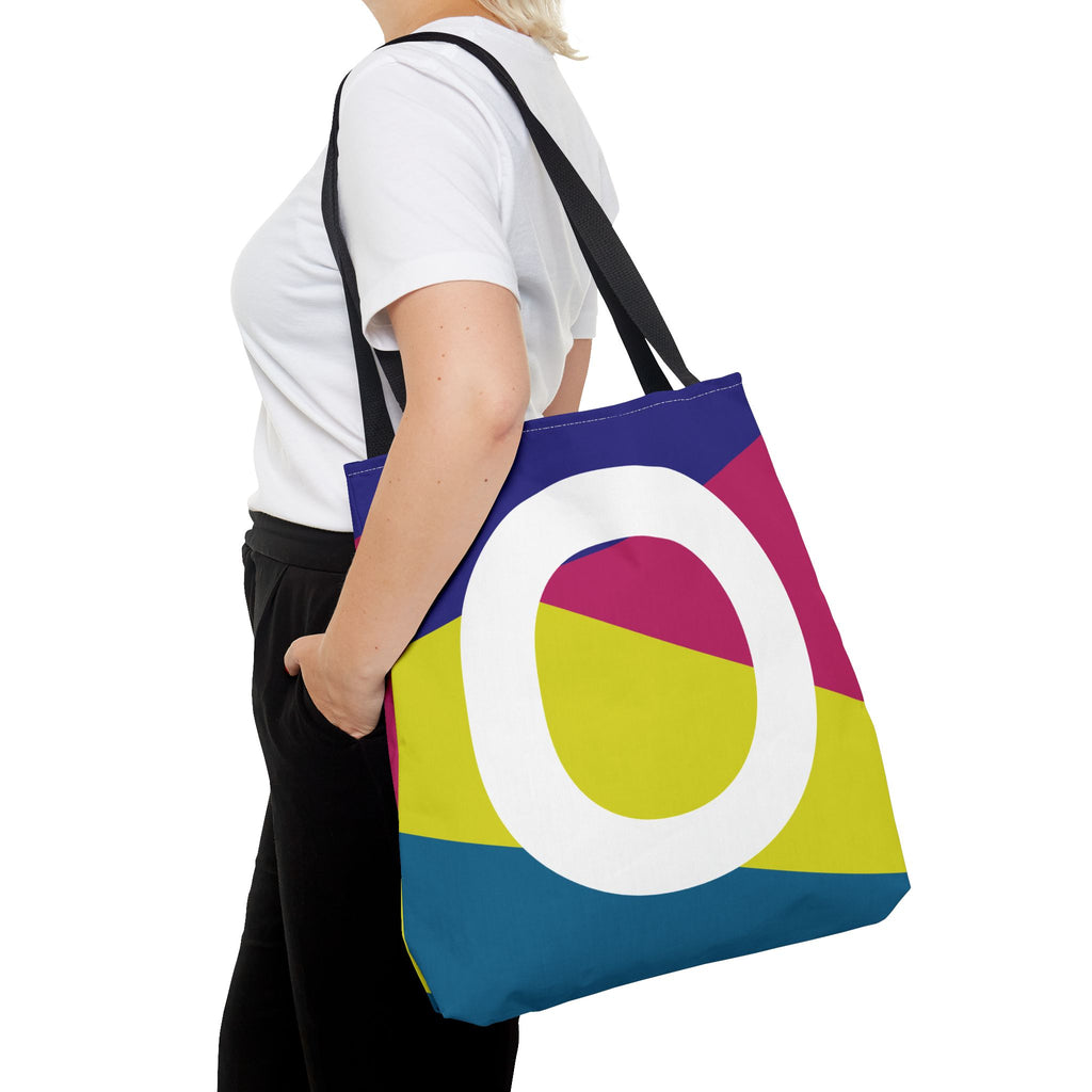 Monogram 'O' Colorblock Tote Bag — Personalized Initial O Shoulder Tote