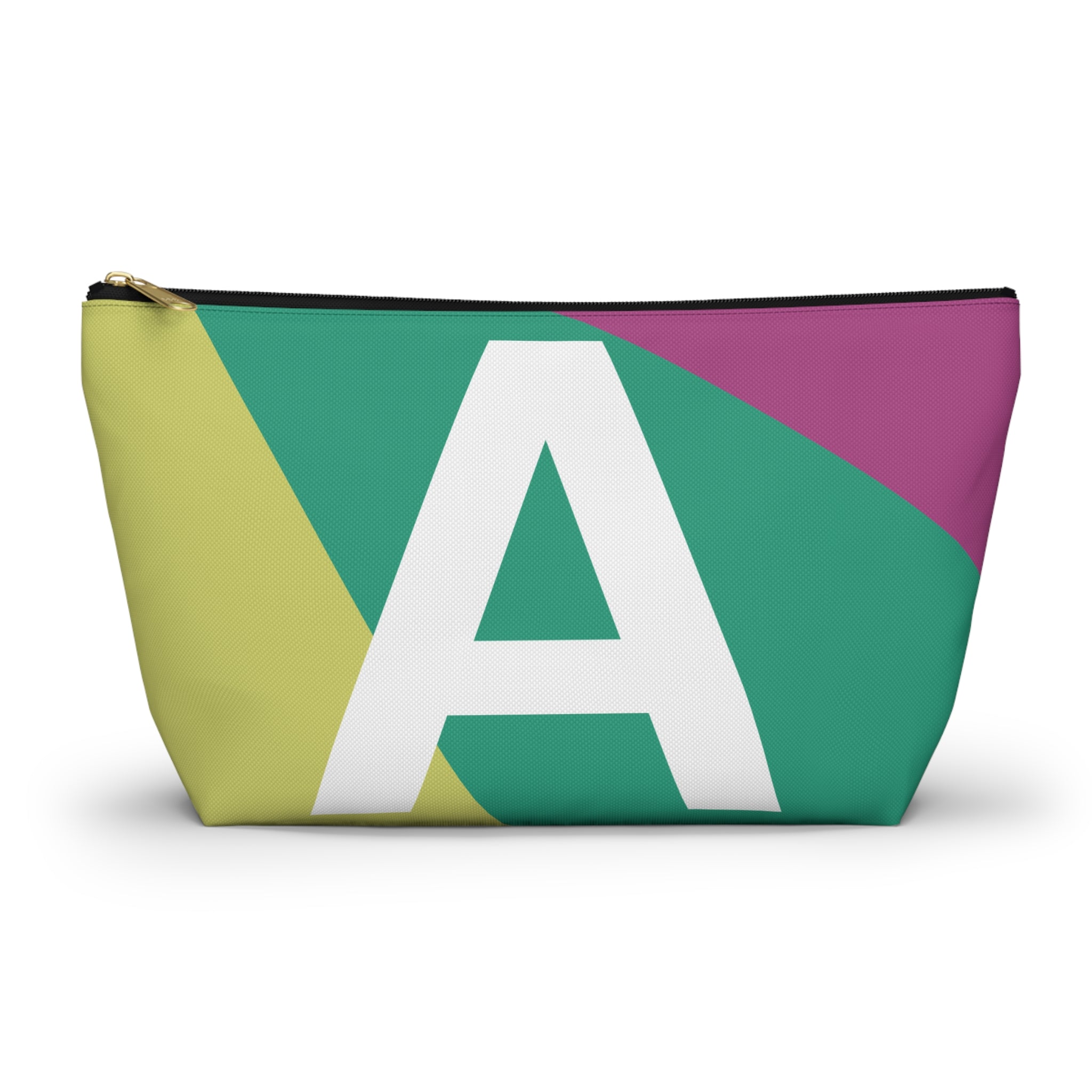 Initials Colorblock Accessory Pouch — Monogram A T-Bottom Cosmetic Bag