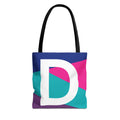 Monogram 'D' Colorblock Tote Bag — Personalized Initial D Shoulder Tote