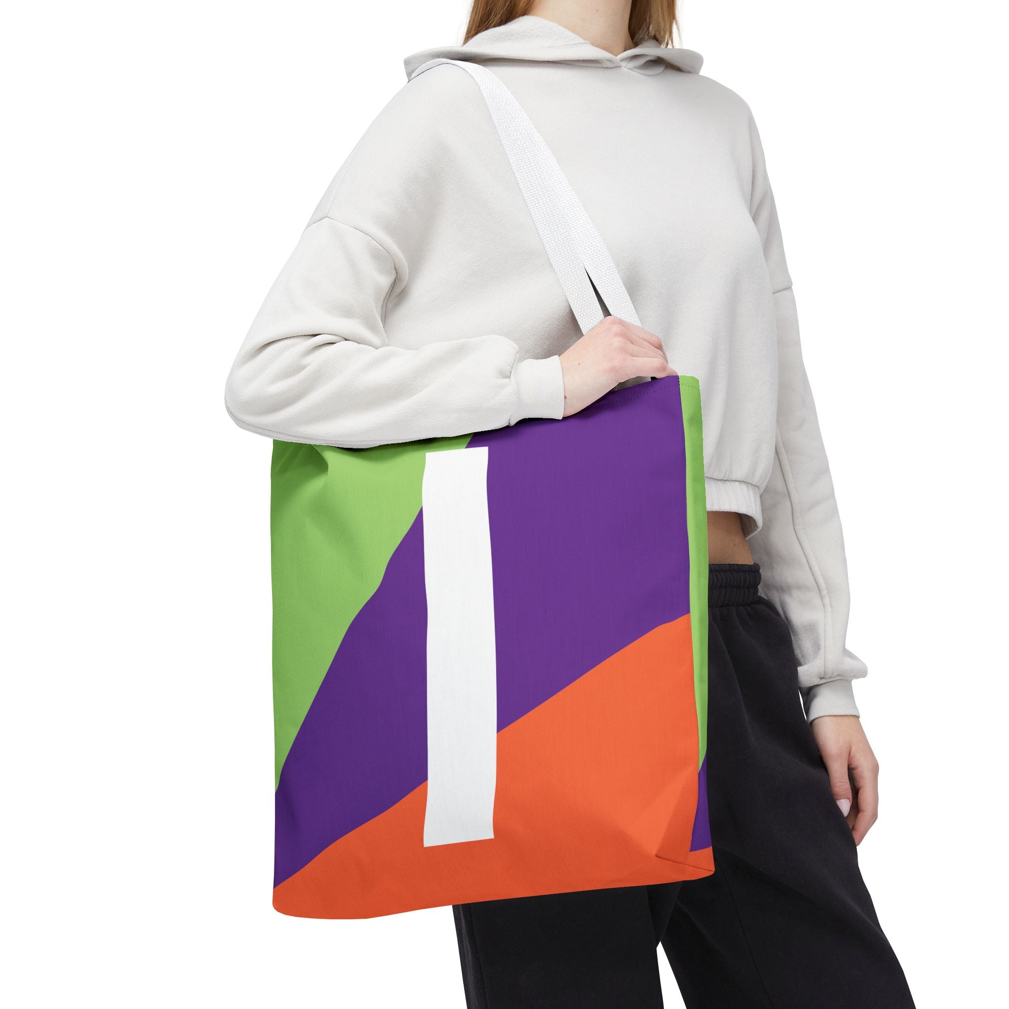Monogram 'I' Colorblock Tote Bag — Personalized Initial I Shoulder Tote