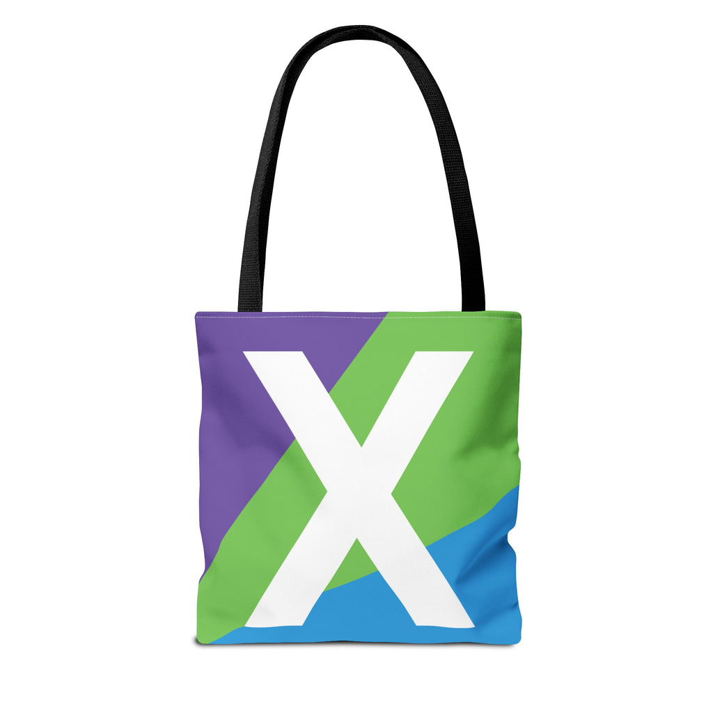 Monogram 'X' Colorblock Tote Bag — Personalized Initial X Shoulder Tote