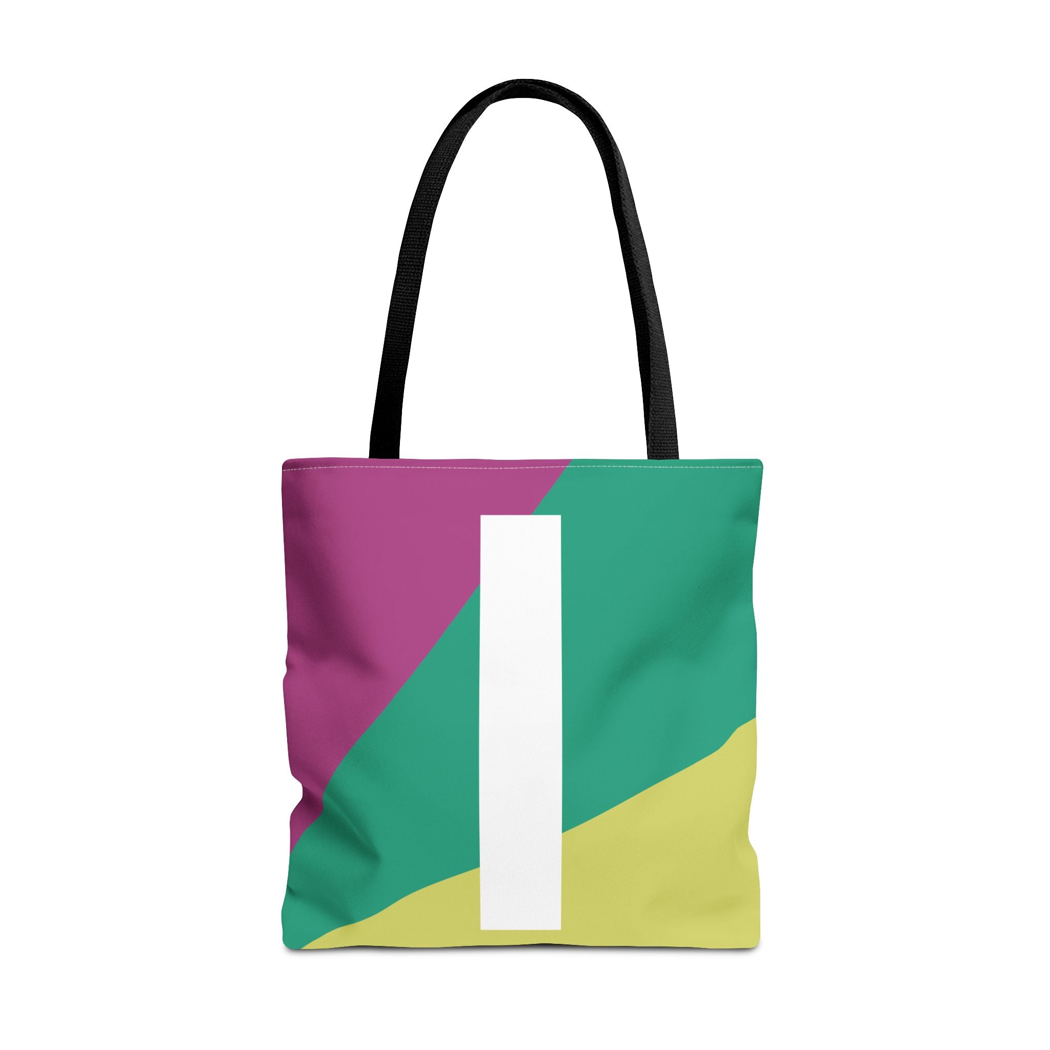 Monogram 'I' Colorblock Tote Bag — Personalized Initial I Shoulder Tote