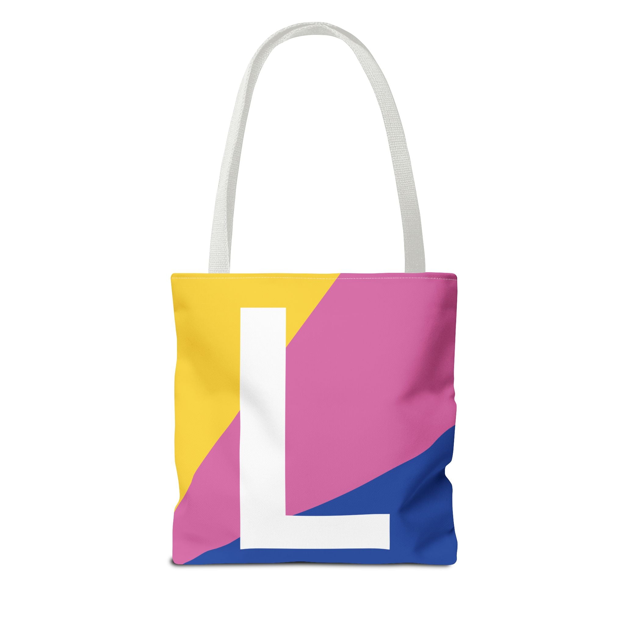Monogram 'L' Colorblock Tote Bag — Personalized Initial L Shoulder Tote