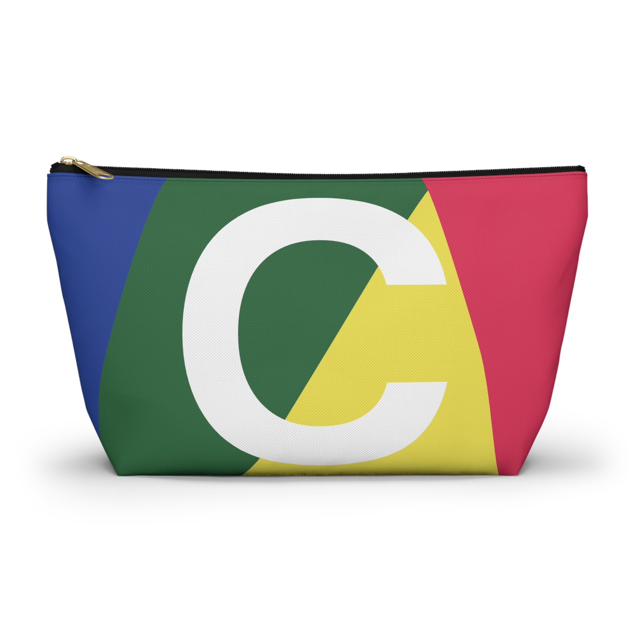 Initials Colorblock Accessory Pouch — Monogram C T-Bottom Cosmetic Bag