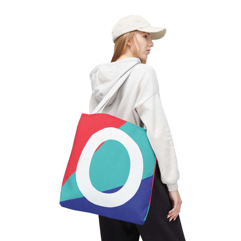 Monogram 'O' Colorblock Tote Bag — Personalized Initial O Shoulder Tote