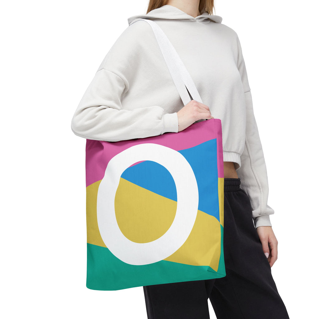 Monogram 'O' Colorblock Tote Bag — Personalized Initial O Shoulder Tote