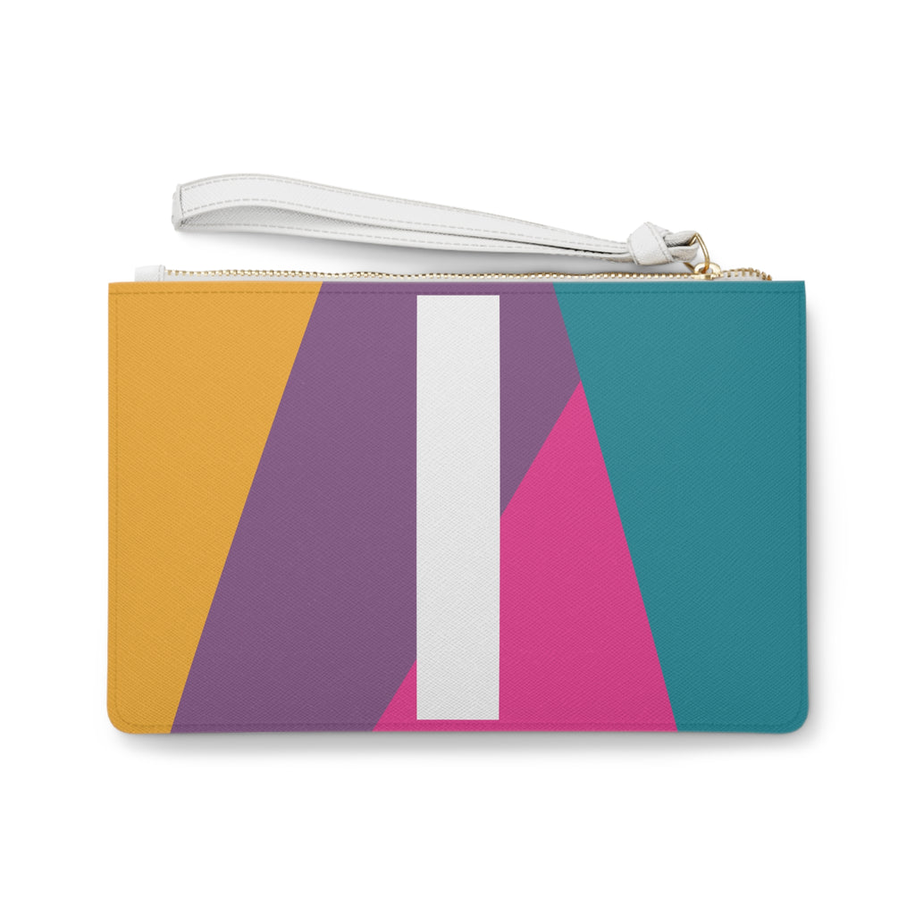 Monogram 'I' Colorblock Clutch Bag — Bold Geometric Wristlet for Everyday & Gifts