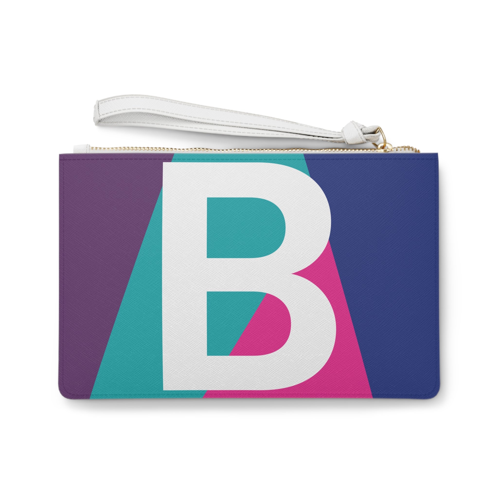 Monogram 'B' Colorblock Clutch Bag — Bold Geometric Wristlet for Everyday & Gifts