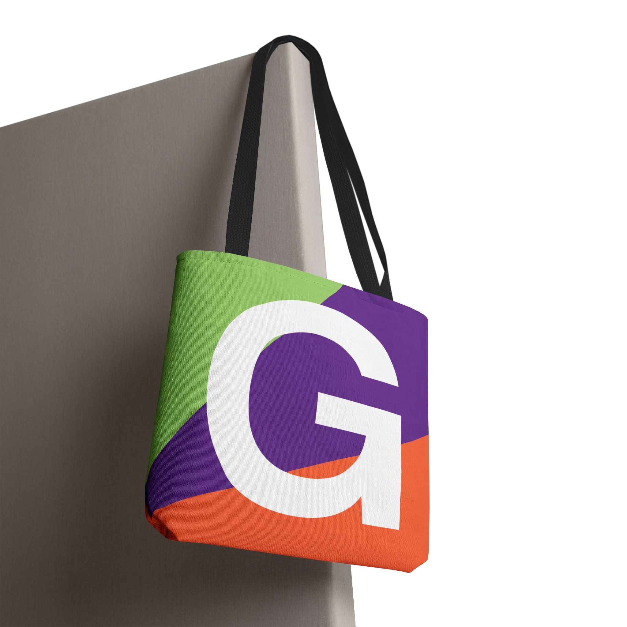 Monogram 'G' Colorblock Tote Bag — Personalized Initial G Shoulder Tote