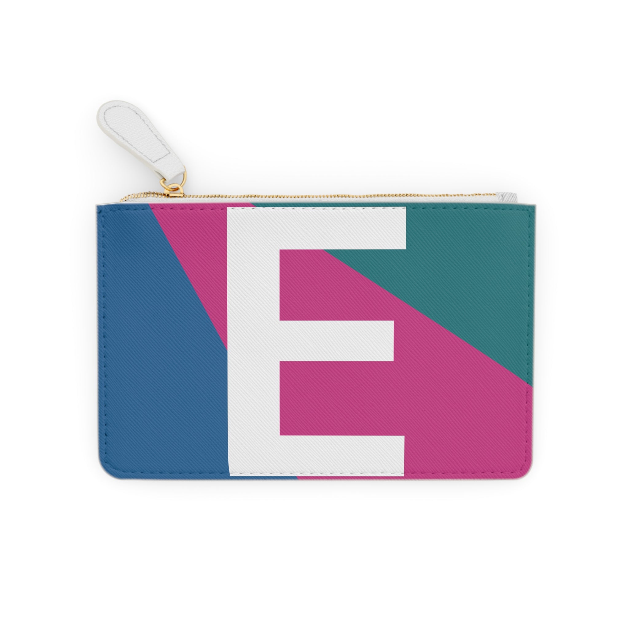 Initial E Mini Clutch — Colorblock Monogram Wristlet Wallet