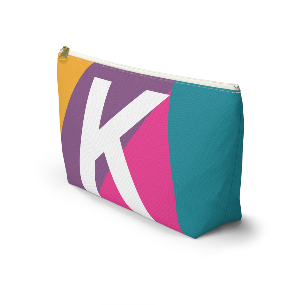 Colorblock Accessory Pouch — Monogram K T-Bottom Cosmetic Bag