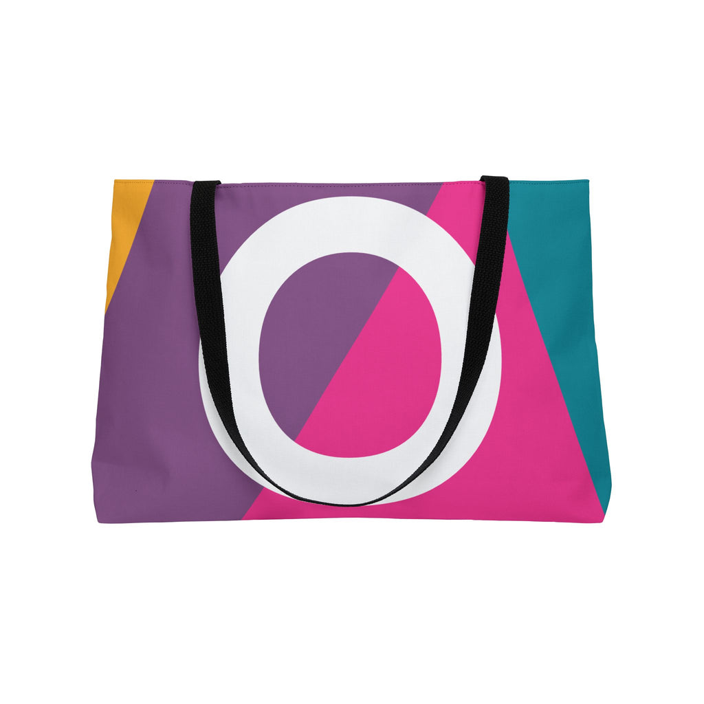 Personalized 'O' Colorblock Tote Bag — Monogram Weekender Tote