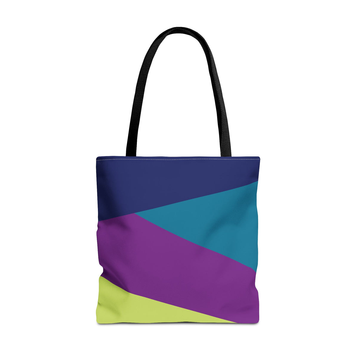 Retro 80s & 90s Inspired Color Block Tote Bag | Stylish Everyday Canvas Shoulder Bag