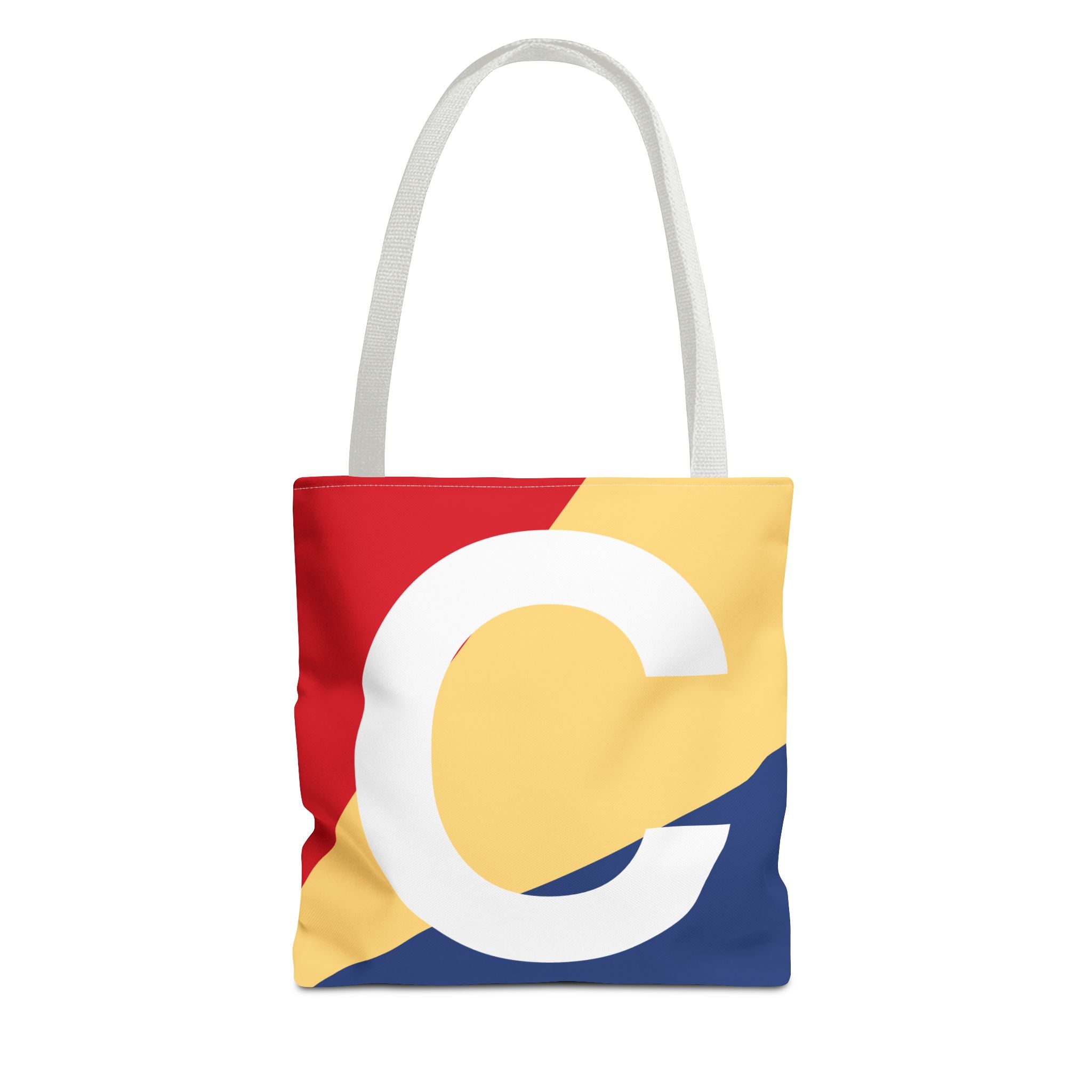Monogram 'C' Colorblock Tote Bag — Personalized Initial C Shoulder Tote