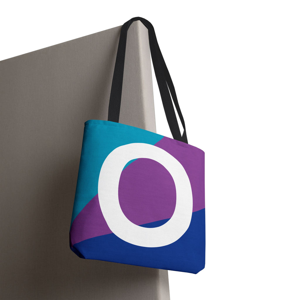 Monogram 'O' Colorblock Tote Bag — Personalized Initial O Shoulder Tote