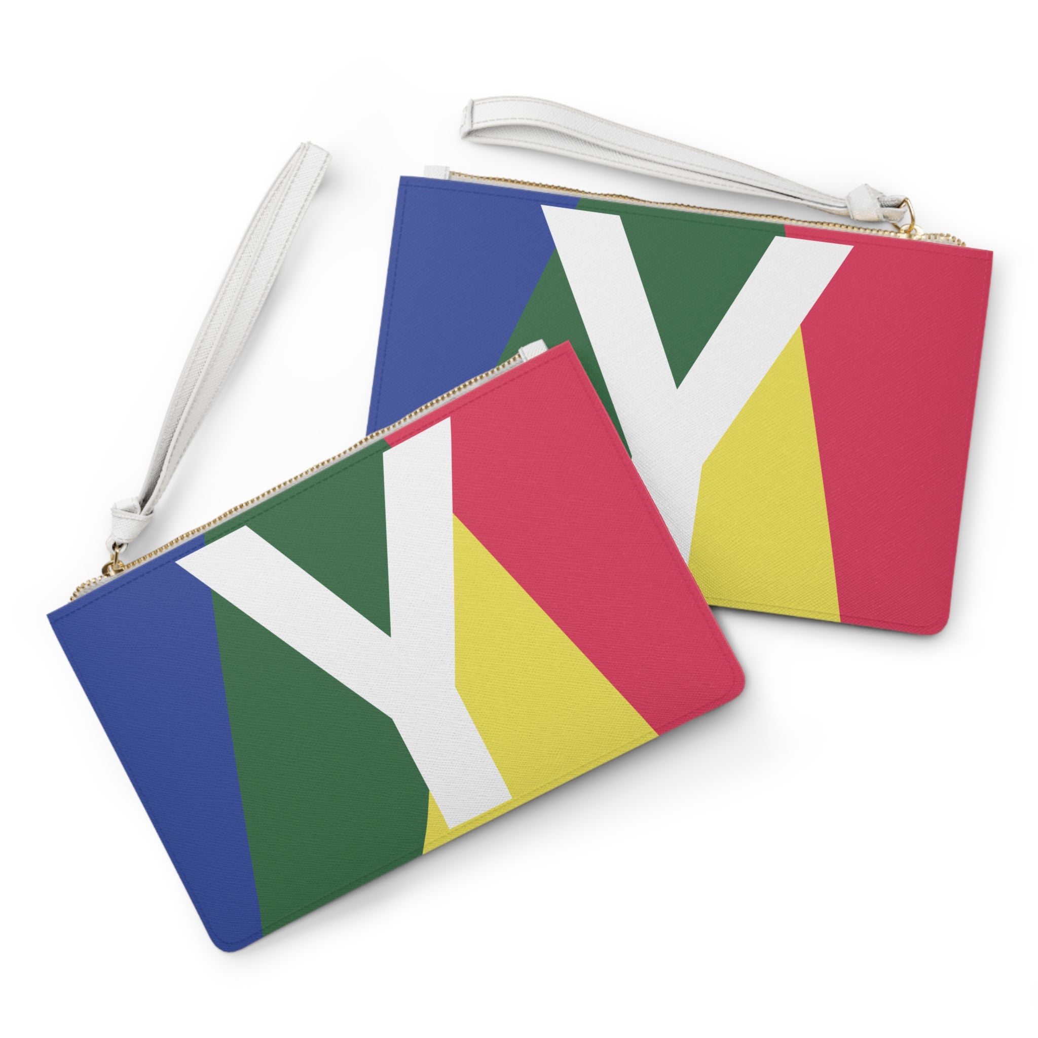 Monogram 'Y' Colorblock Clutch Bag — Bold Geometric Wristlet for Everyday & Gifts