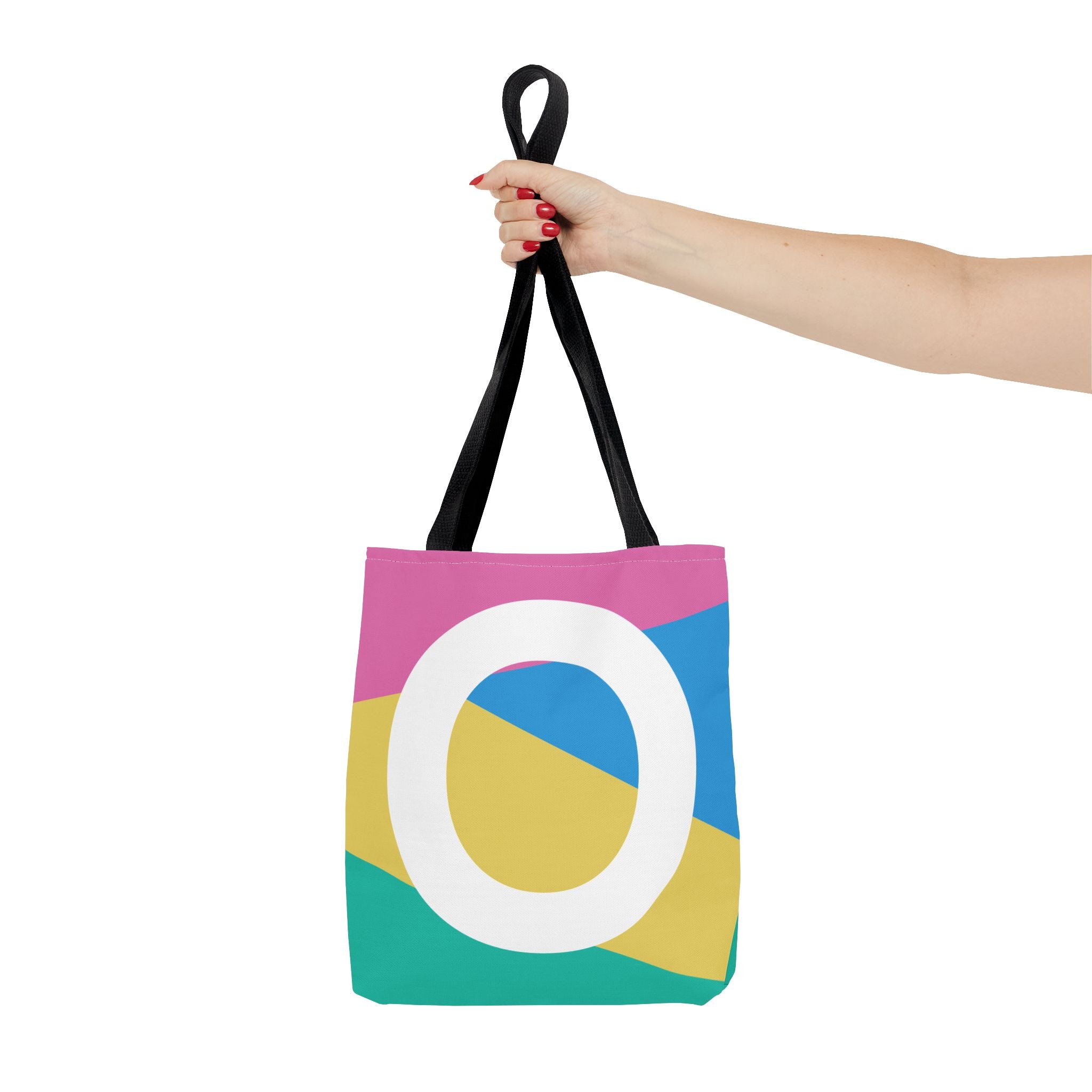 Monogram 'O' Colorblock Tote Bag — Personalized Initial O Shoulder Tote