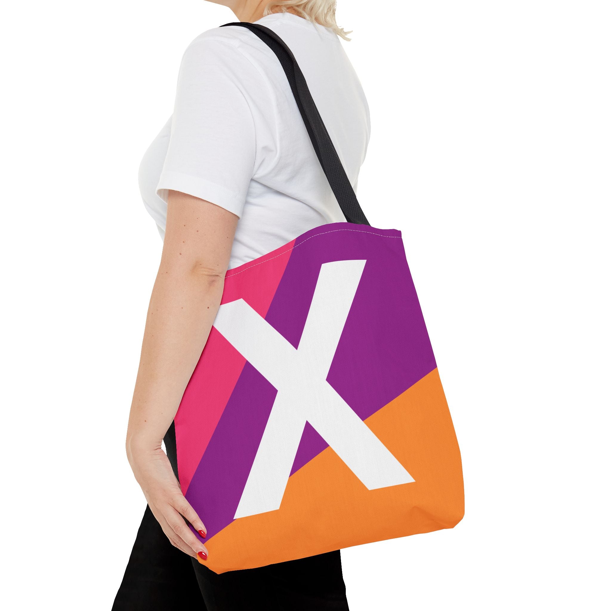 Monogram 'X' Colorblock Tote Bag — Personalized Initial X Shoulder Tote