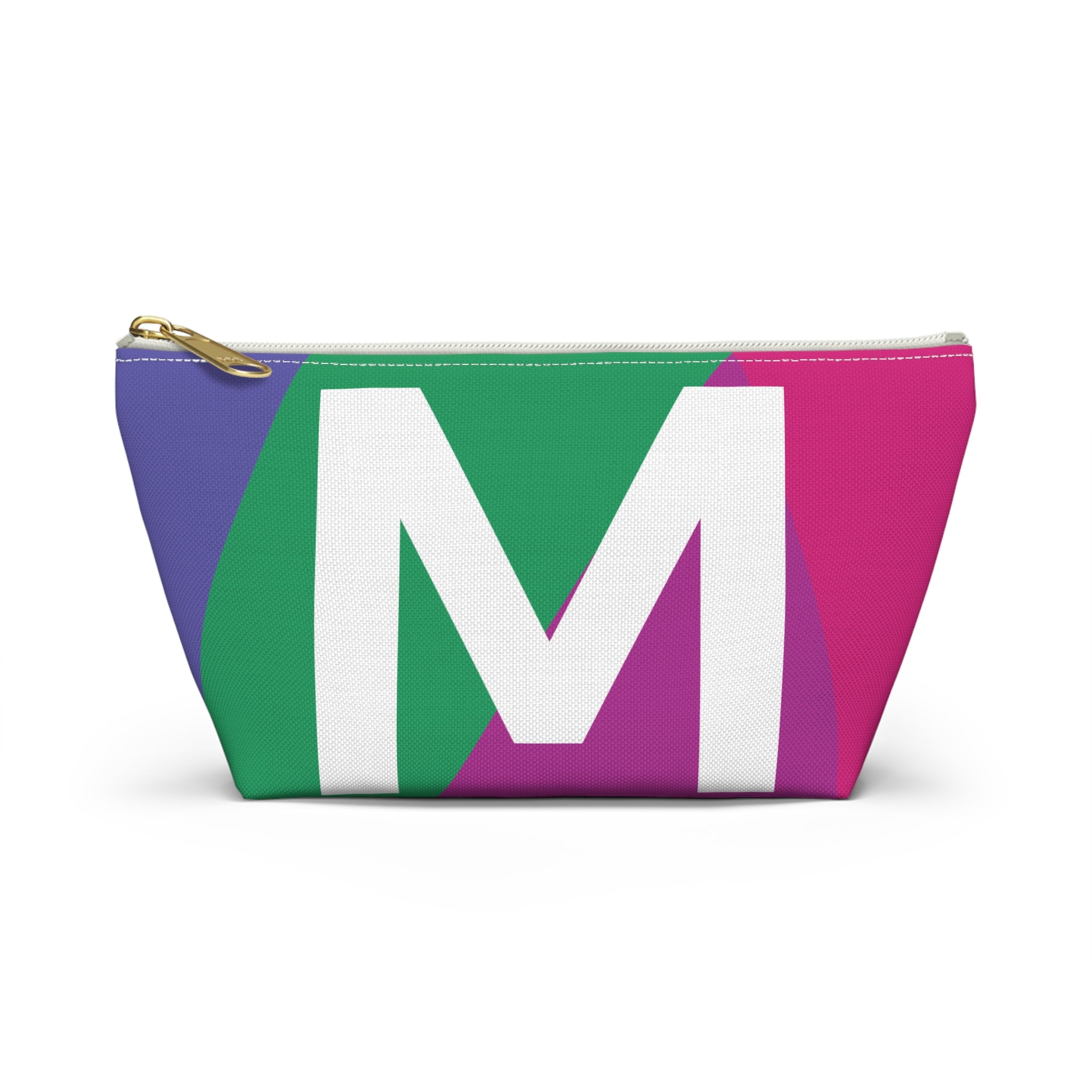 Initials Colorblock Accessory Pouch — Monogram M T-Bottom Cosmetic Bag