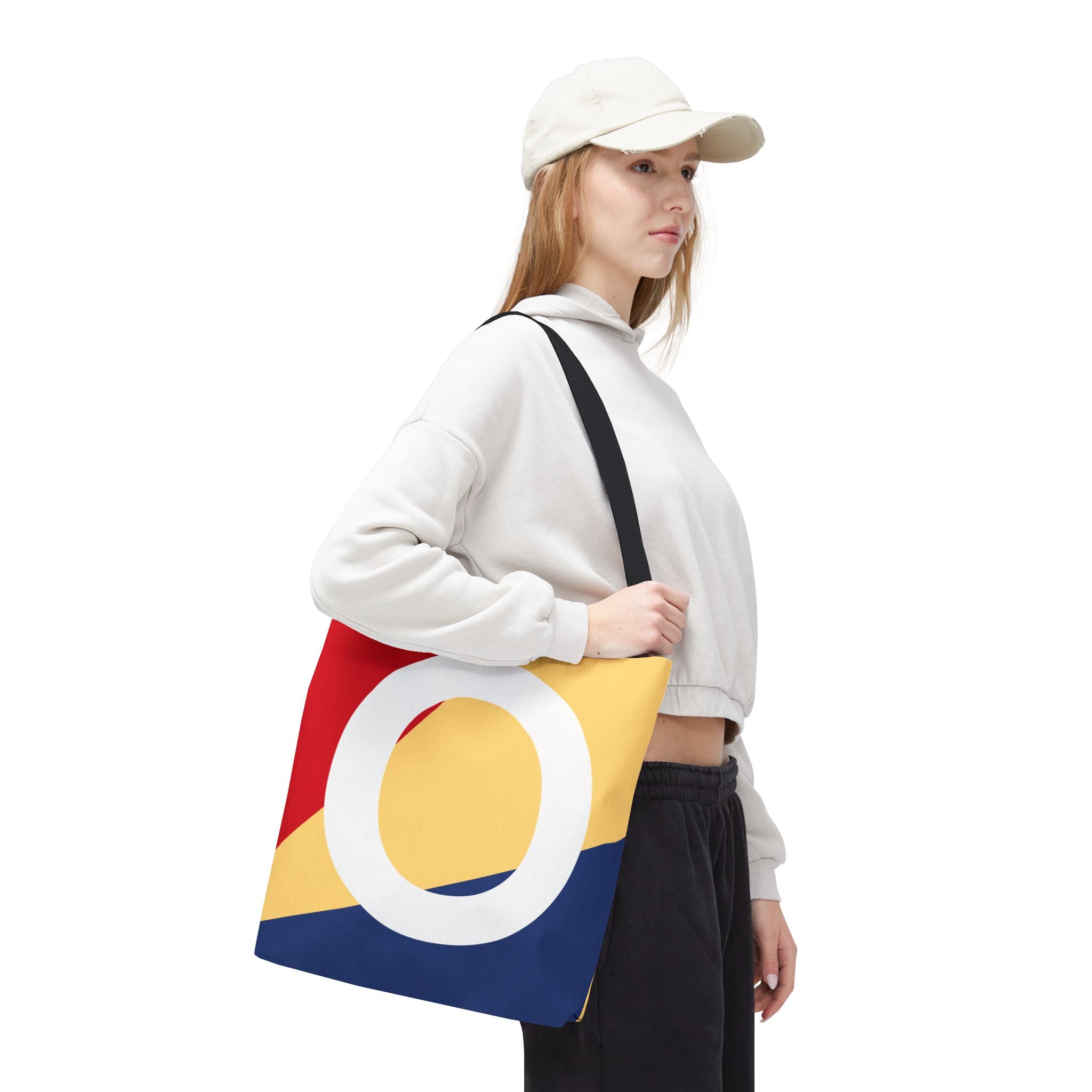 Monogram 'O' Colorblock Tote Bag — Personalized Initial O Shoulder Tote