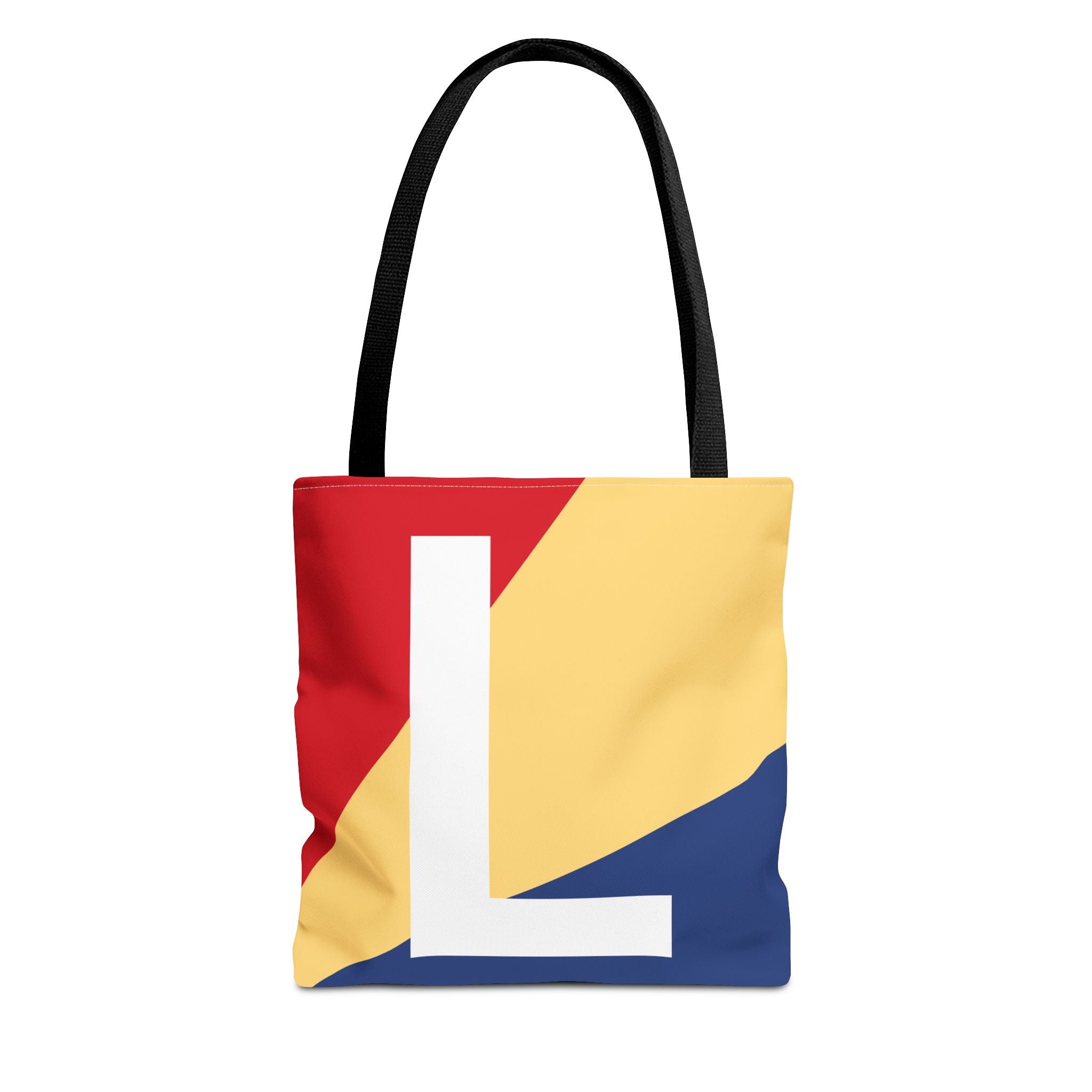Monogram 'L' Colorblock Tote Bag — Personalized Initial L Shoulder Tote