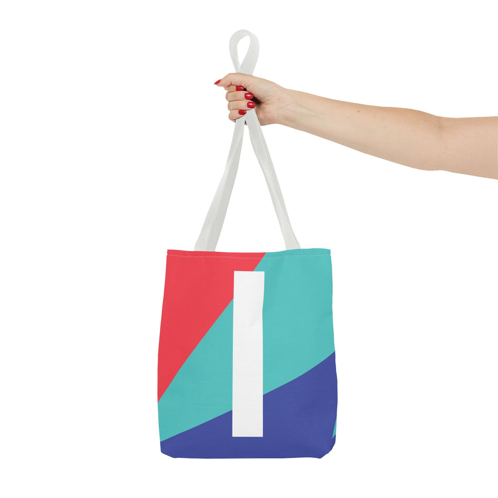 Monogram 'I' Colorblock Tote Bag — Personalized Initial I Shoulder Tote