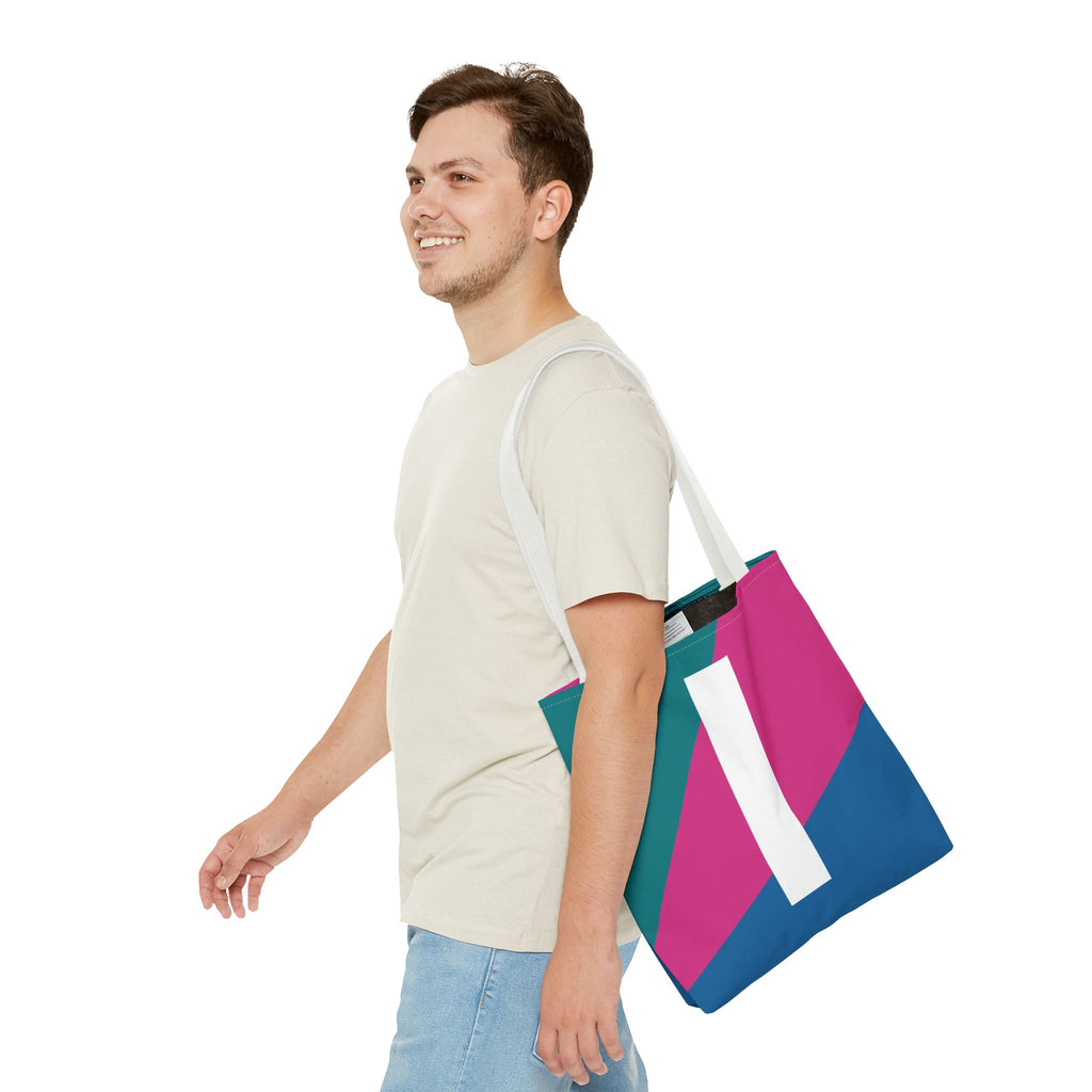 Monogram 'I' Colorblock Tote Bag — Personalized Initial I Shoulder Tote