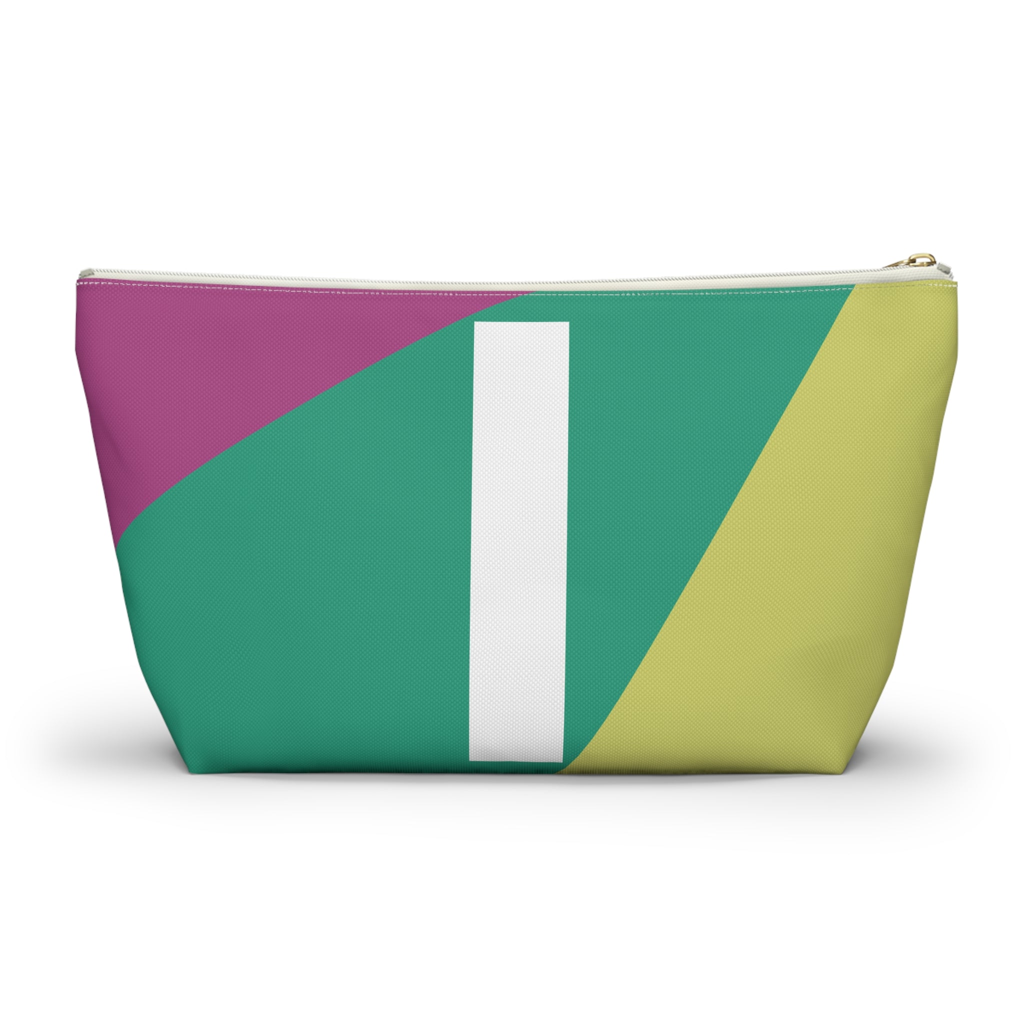 Initials Colorblock Accessory Pouch — Monogram I T-Bottom Cosmetic Bag