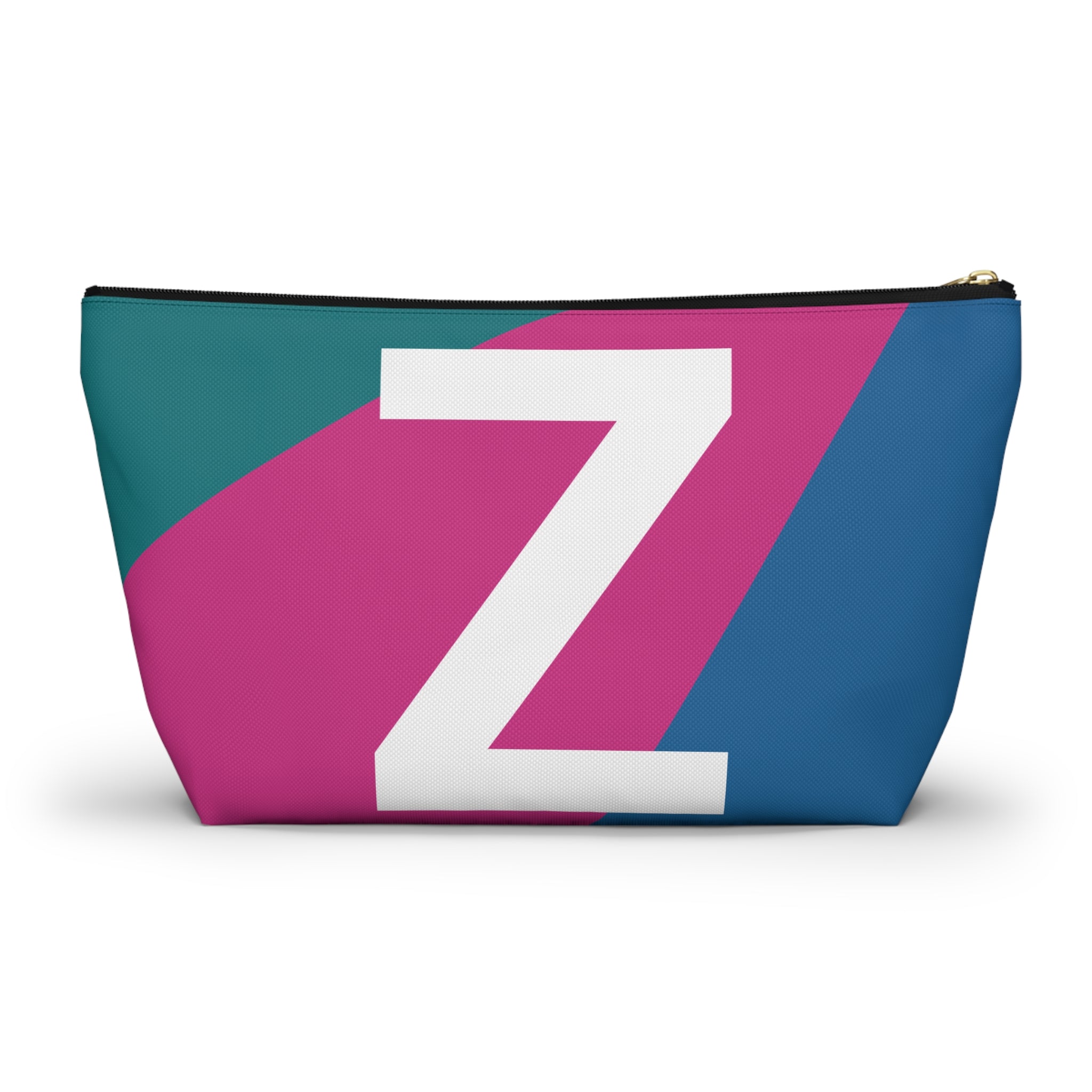 Initials Colorblock Accessory Pouch — Monogram Z T-Bottom Cosmetic Bag