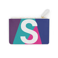 Initial S Mini Clutch — Colorblock Monogram Wristlet Wallet