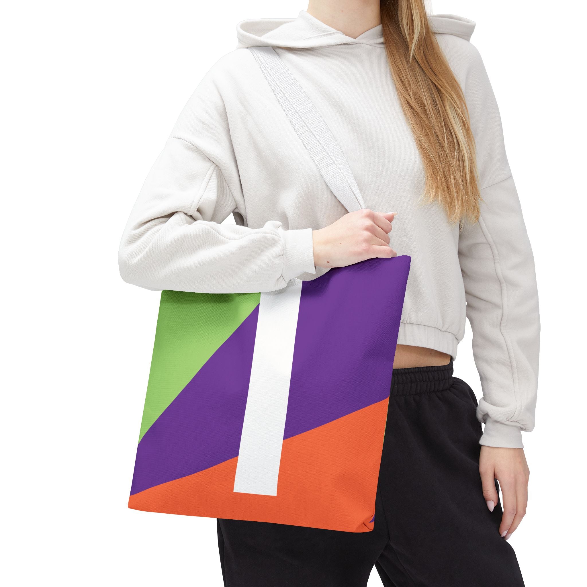 Monogram 'I' Colorblock Tote Bag — Personalized Initial I Shoulder Tote