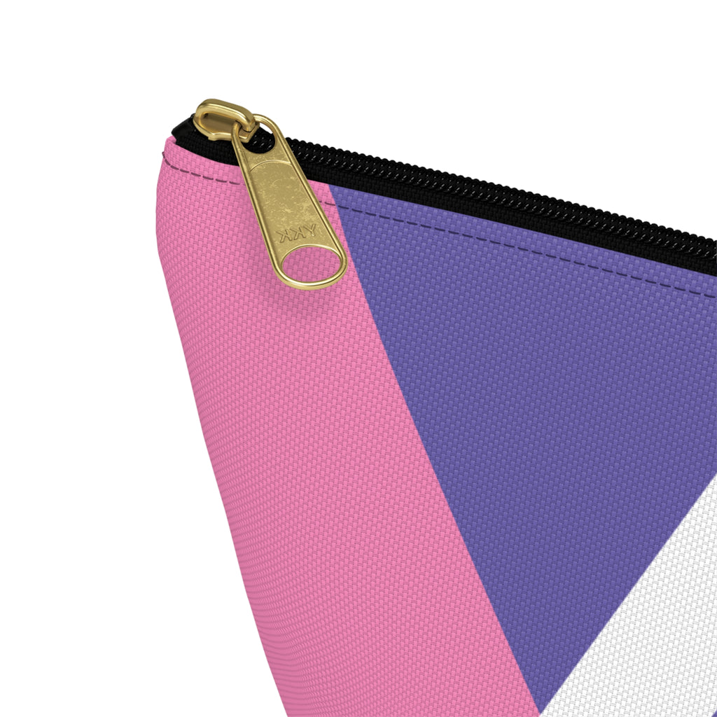 Initials Colorblock Accessory Pouch — Monogram A T-Bottom Cosmetic Bag