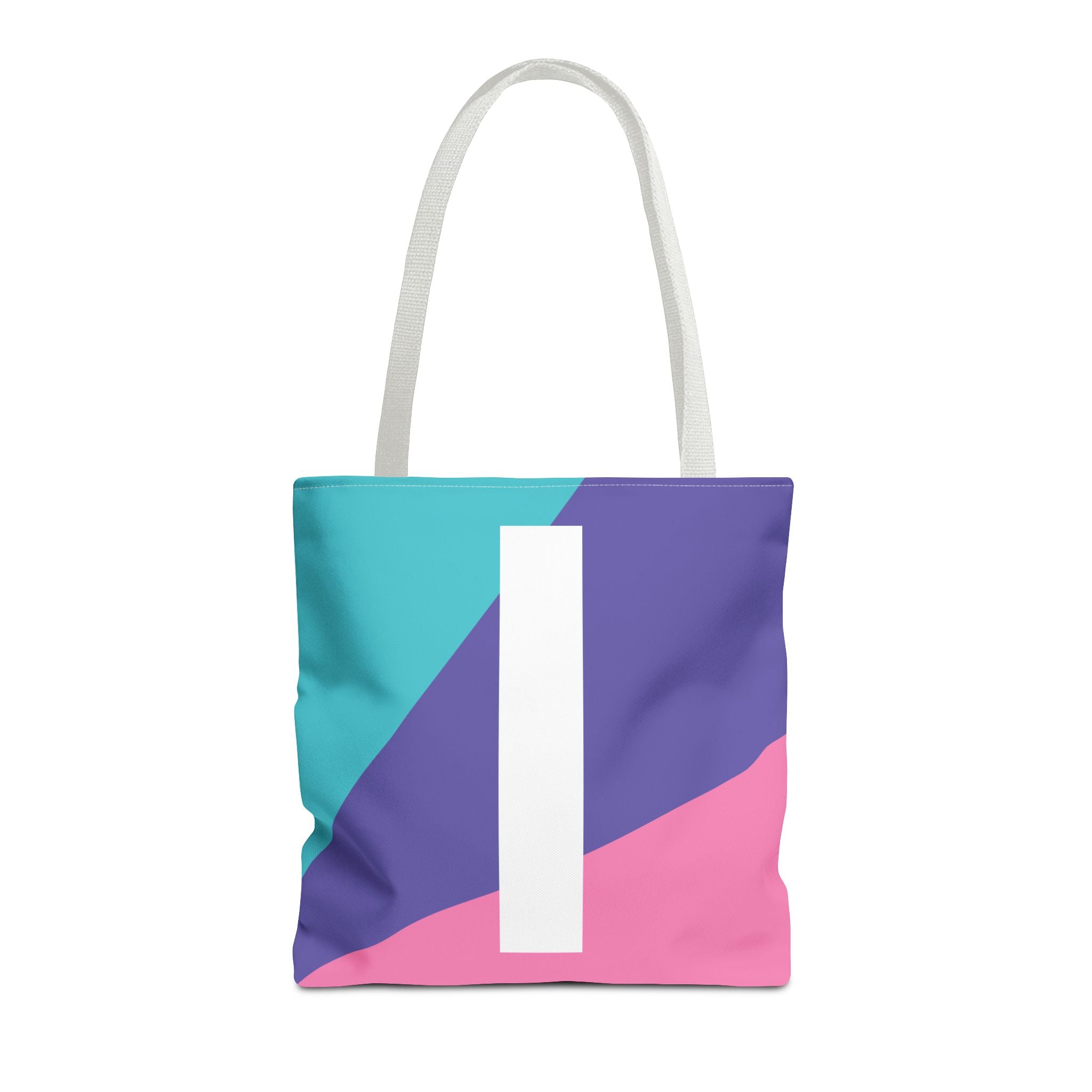 Monogram 'I' Colorblock Tote Bag — Personalized Initial I Shoulder Tote