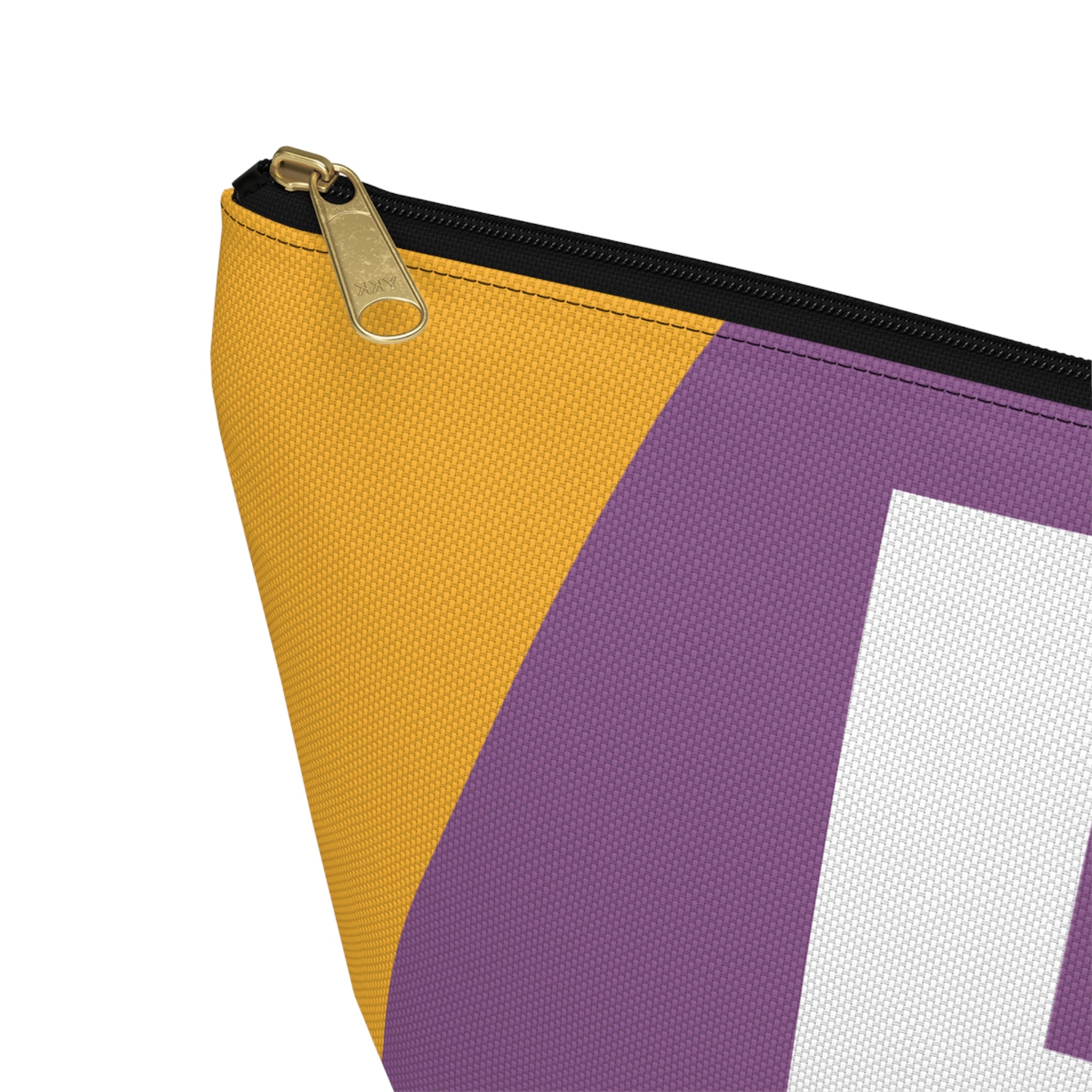 Initials Colorblock Accessory Pouch — Monogram F T-Bottom Cosmetic Bag
