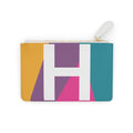 Initial H Mini Clutch — Colorblock Monogram Wristlet Wallet