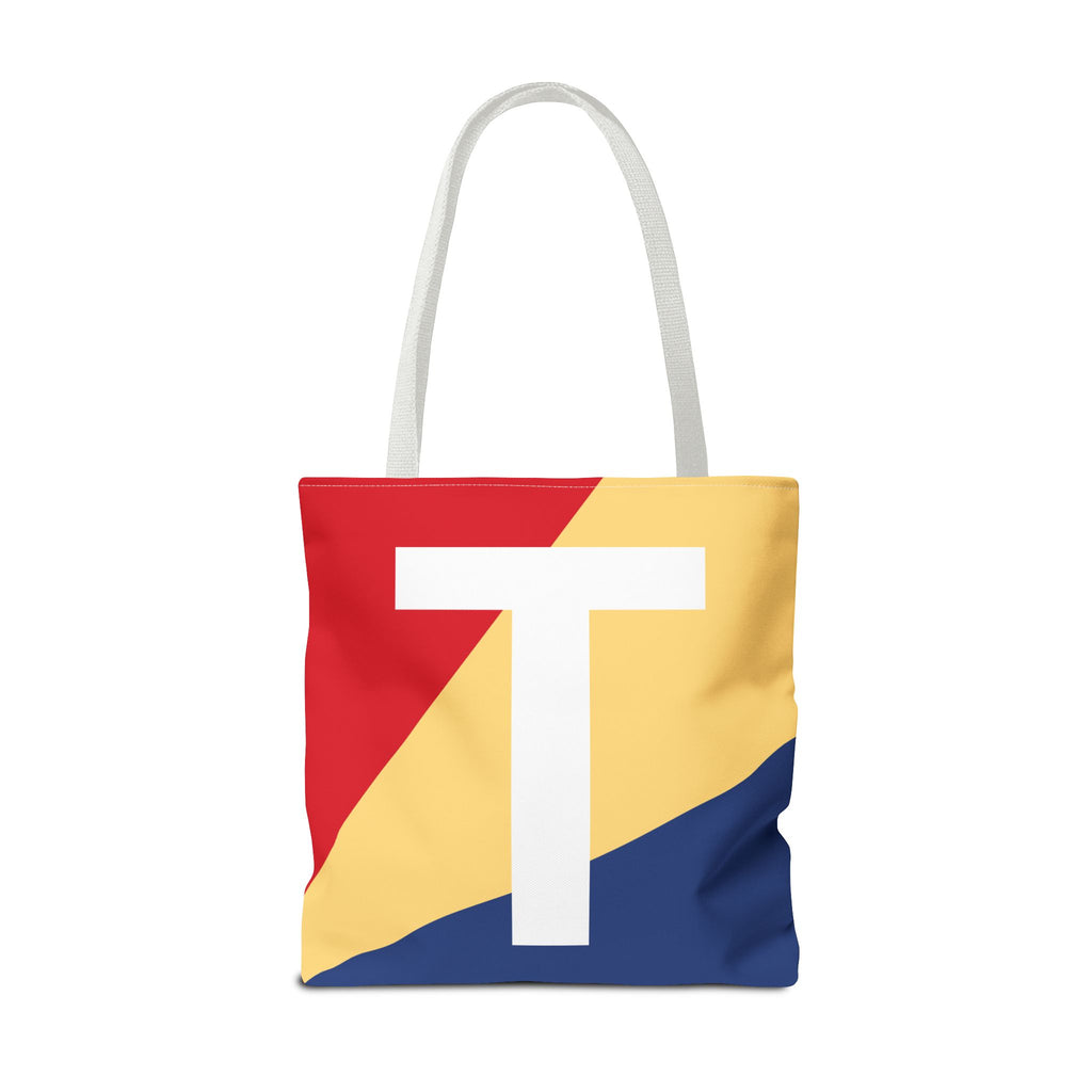 Monogram 'T' Colorblock Tote Bag — Personalized Initial T Shoulder Tote