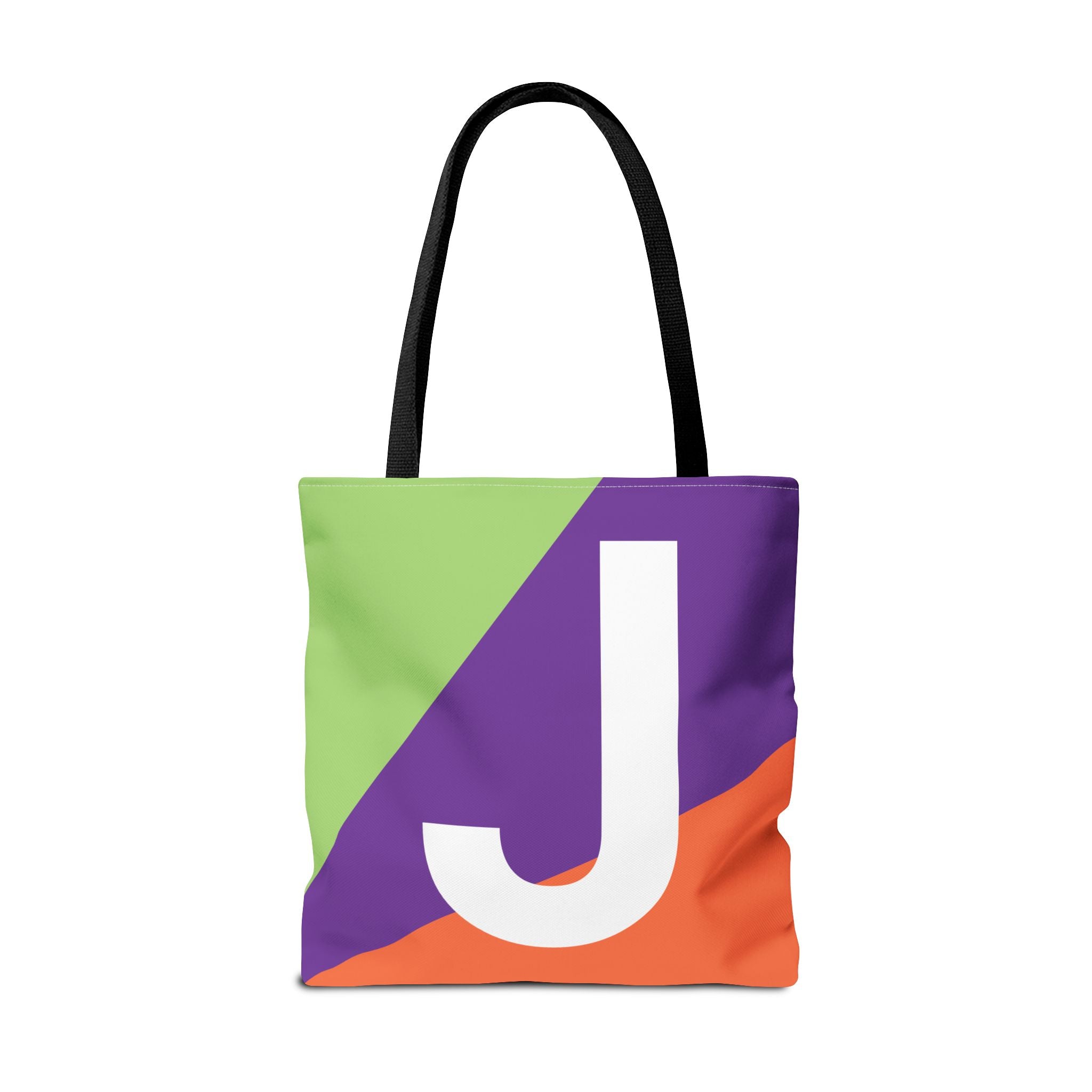 Monogram 'J' Colorblock Tote Bag — Personalized Initial J Shoulder Tote
