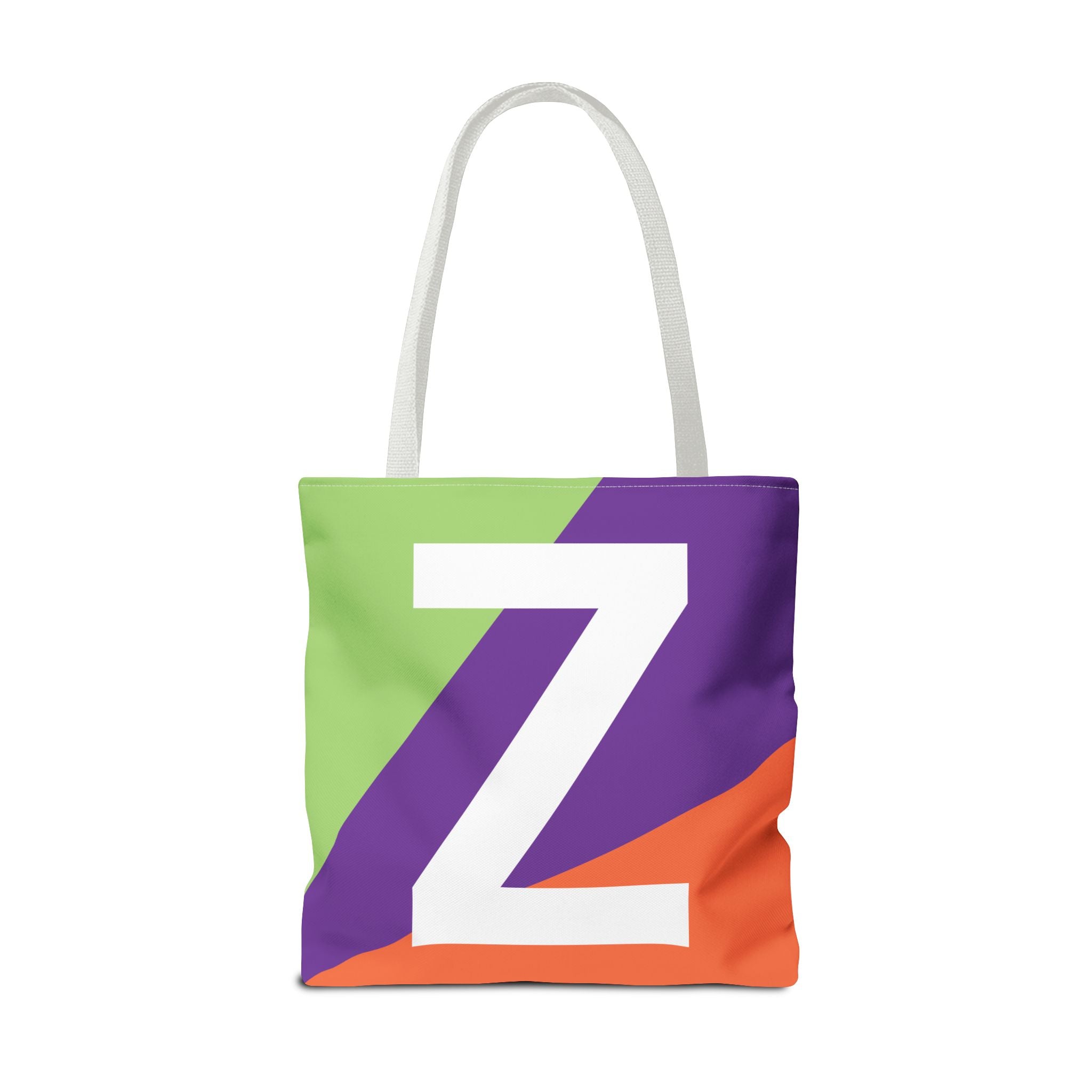Monogram 'Z' Colorblock Tote Bag — Personalized Initial Z Shoulder Tote