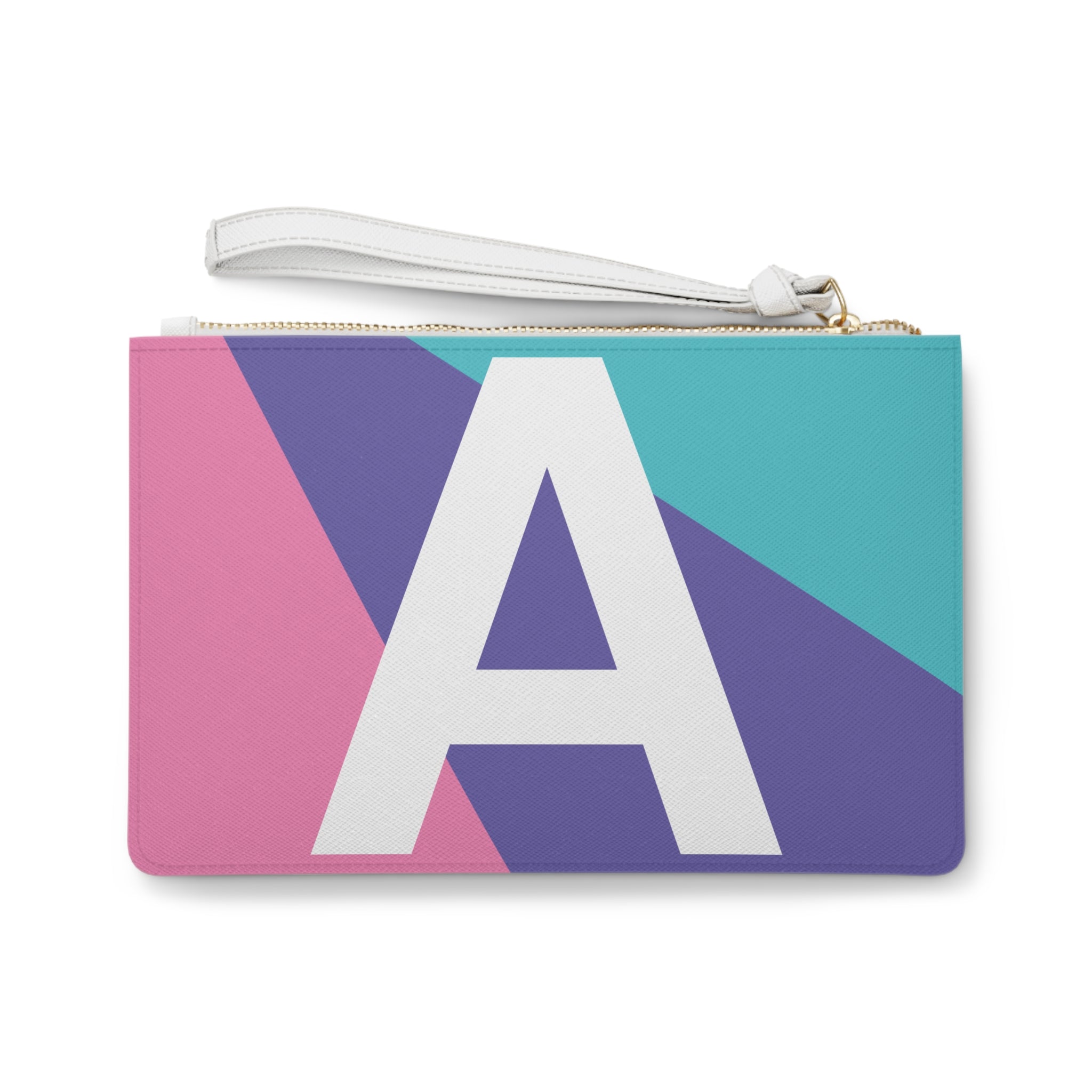 Monogram 'A' Colorblock Clutch Bag — Bold Geometric Wristlet for Everyday & Gifts