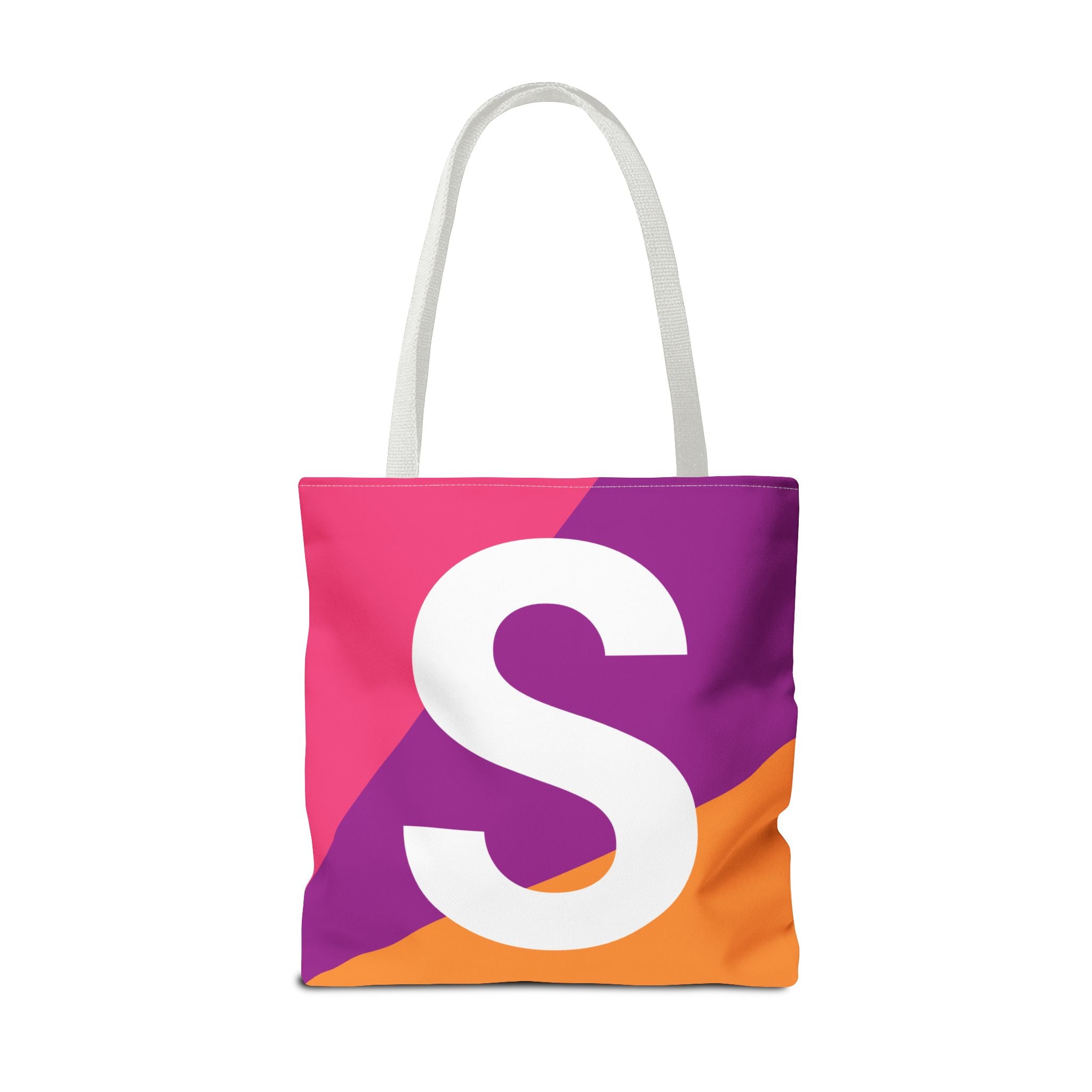 Monogram 'S' Colorblock Tote Bag — Personalized Initial S Shoulder Tote