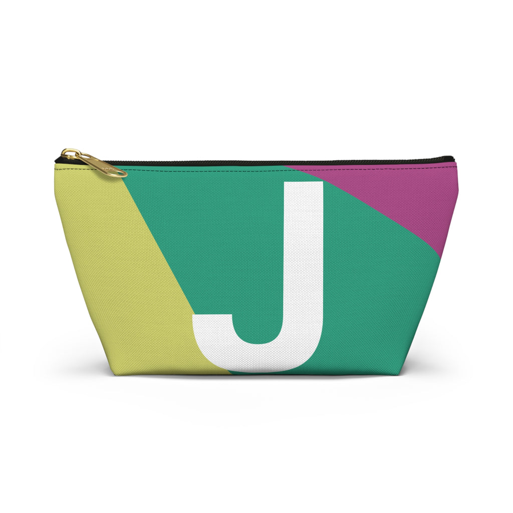 Initials Colorblock Accessory Pouch — Monogram J T-Bottom Cosmetic Bag